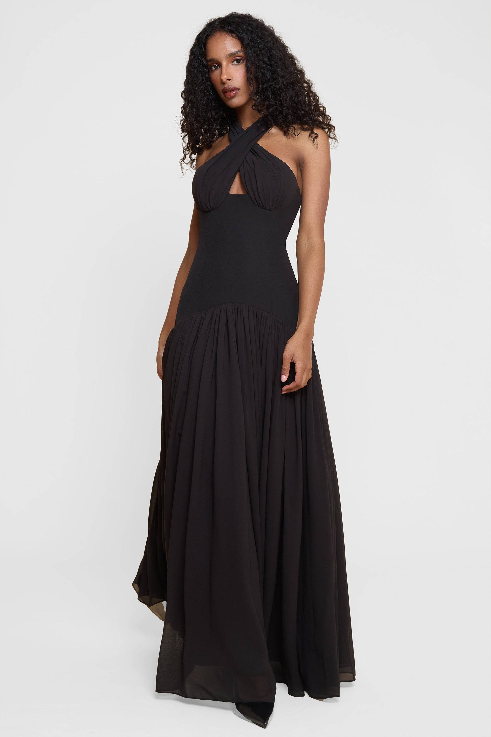 Aleksandra Halter Corset Maxi Dress | D1131-BLK-XS | D1131-BLK-S | D1131-BLK-M | D1131-BLK-L | D1131-BLK-XL | D1131-BLK-XXL