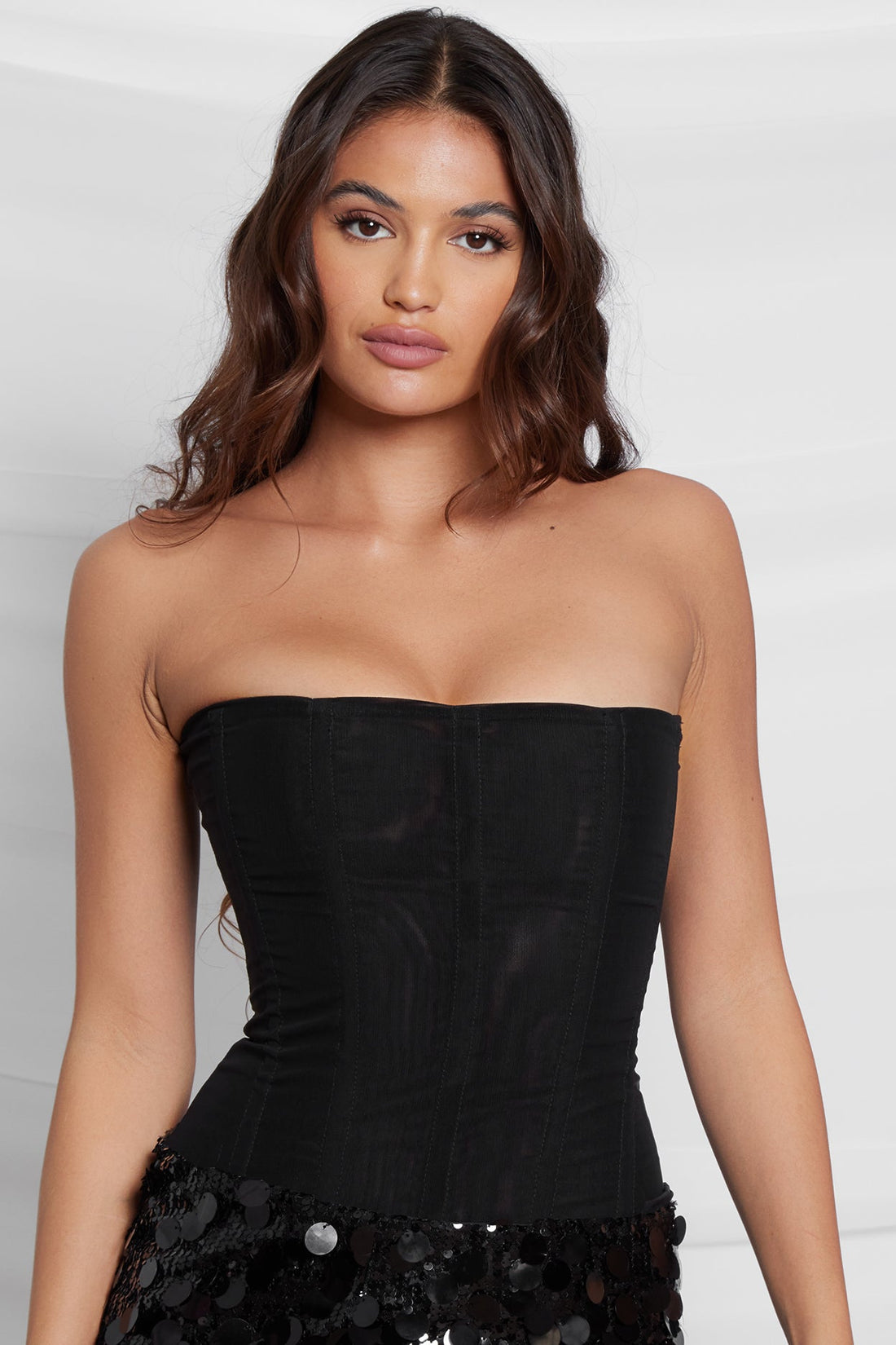 Soleil Straplez File Korse Ust | T1016-BLK-XS | T1016-BLK-S | T1016-BLK-M | T1016-BLK-L | T1016-BLK-XL | T1016-BLK-XXL