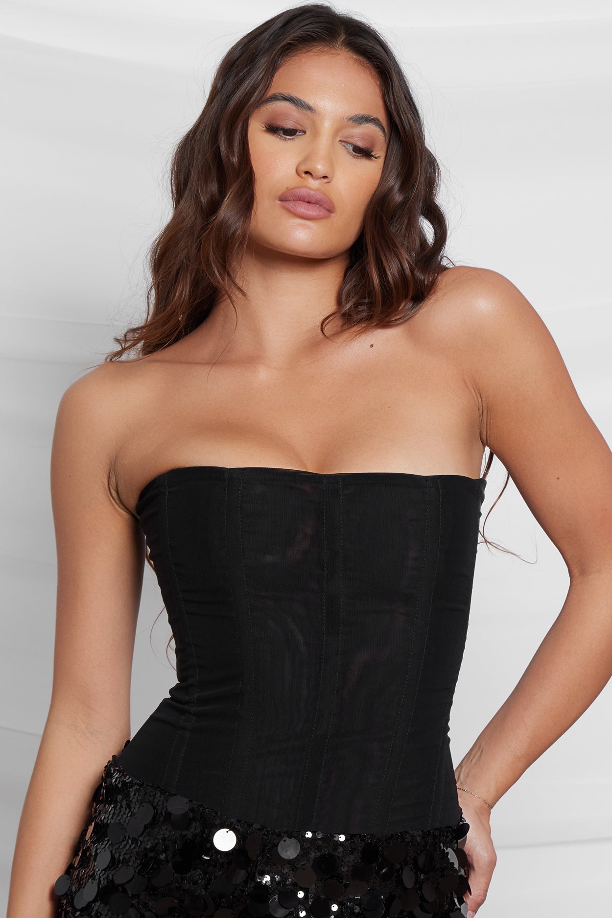 Soleil Straplez File Korse Ust | T1016-BLK-XS | T1016-BLK-S | T1016-BLK-M | T1016-BLK-L | T1016-BLK-XL | T1016-BLK-XXL