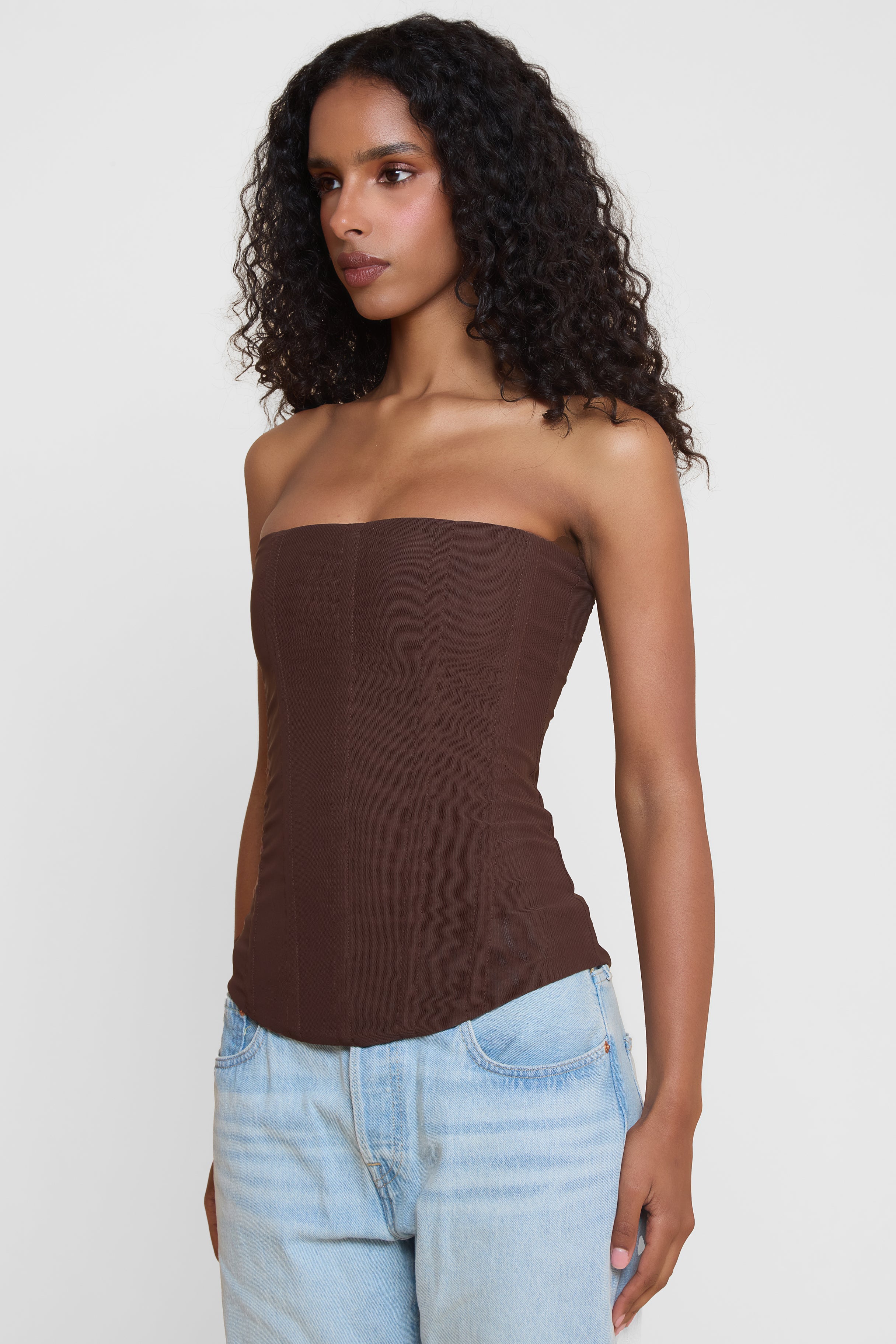 Shayla Straplez Korse Ust | T1016-CHOCOLATE-XS | T1016-CHOCOLATE-S | T1016-CHOCOLATE-M | T1016-CHOCOLATE-L | T1016-CHOCOLATE-XL | T1016-CHOCOLATE-XXL