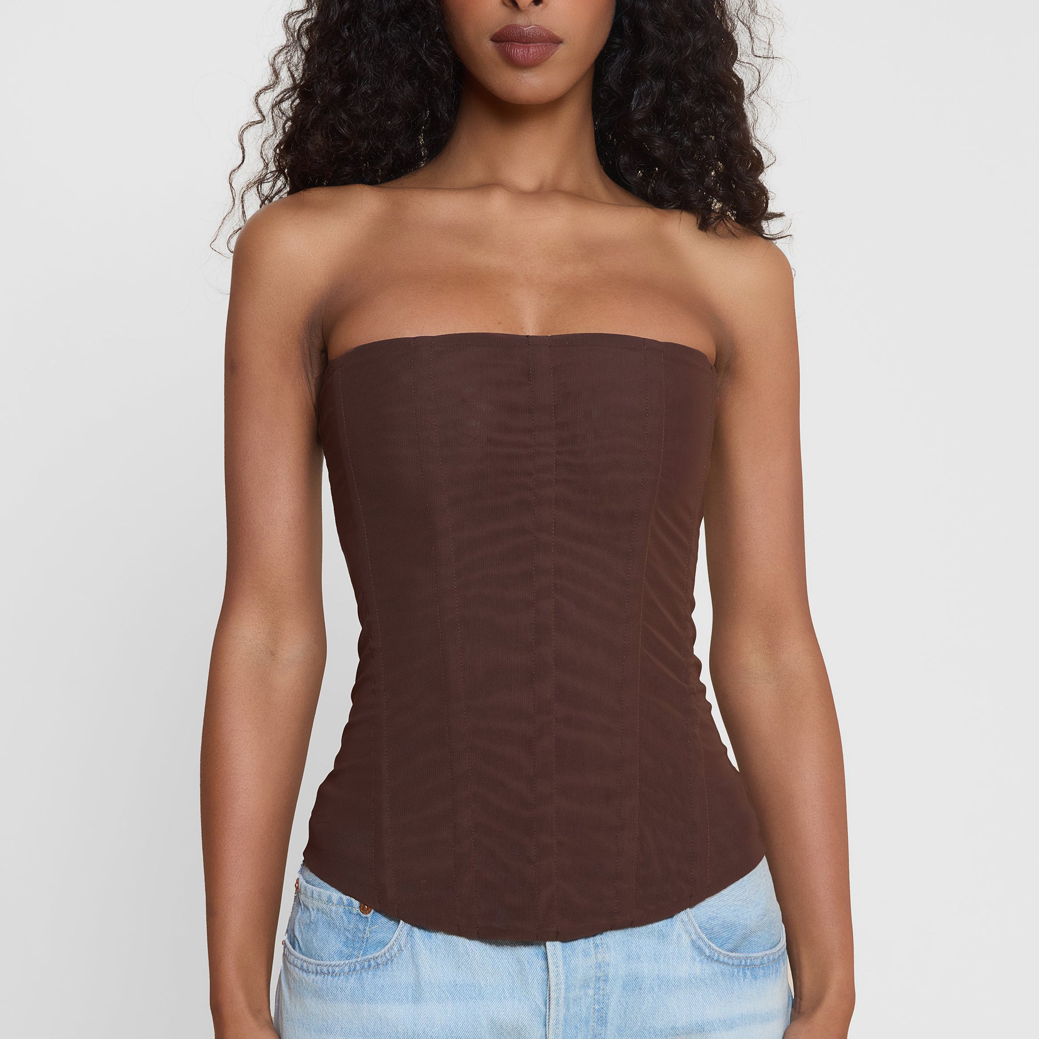 Shayla Straplez Korse Ust | T1016-CHOCOLATE-XS | T1016-CHOCOLATE-S | T1016-CHOCOLATE-M | T1016-CHOCOLATE-L | T1016-CHOCOLATE-XL | T1016-CHOCOLATE-XXL