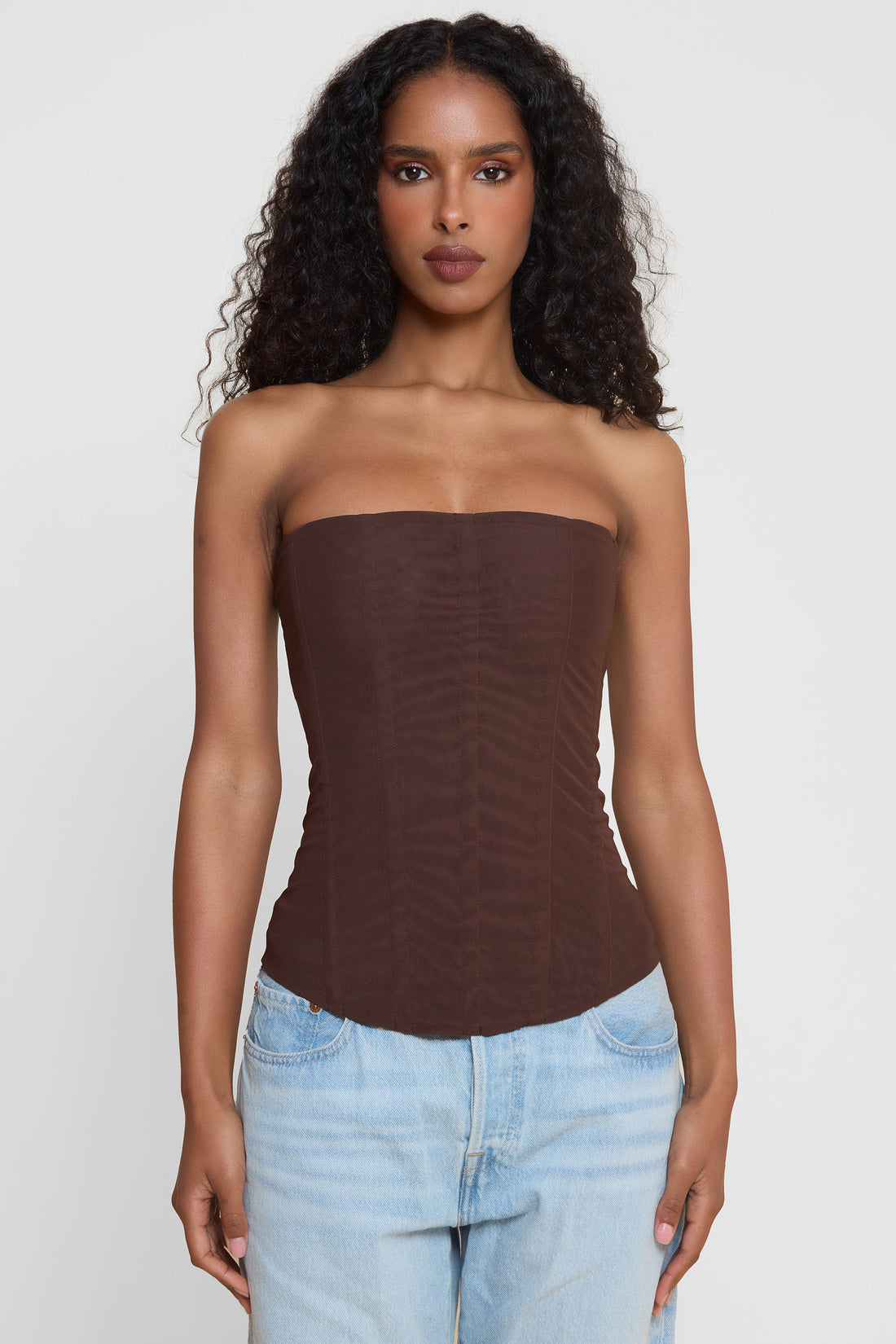 Shayla Straplez Korse Ust | T1016-CHOCOLATE-XS | T1016-CHOCOLATE-S | T1016-CHOCOLATE-M | T1016-CHOCOLATE-L | T1016-CHOCOLATE-XL | T1016-CHOCOLATE-XXL