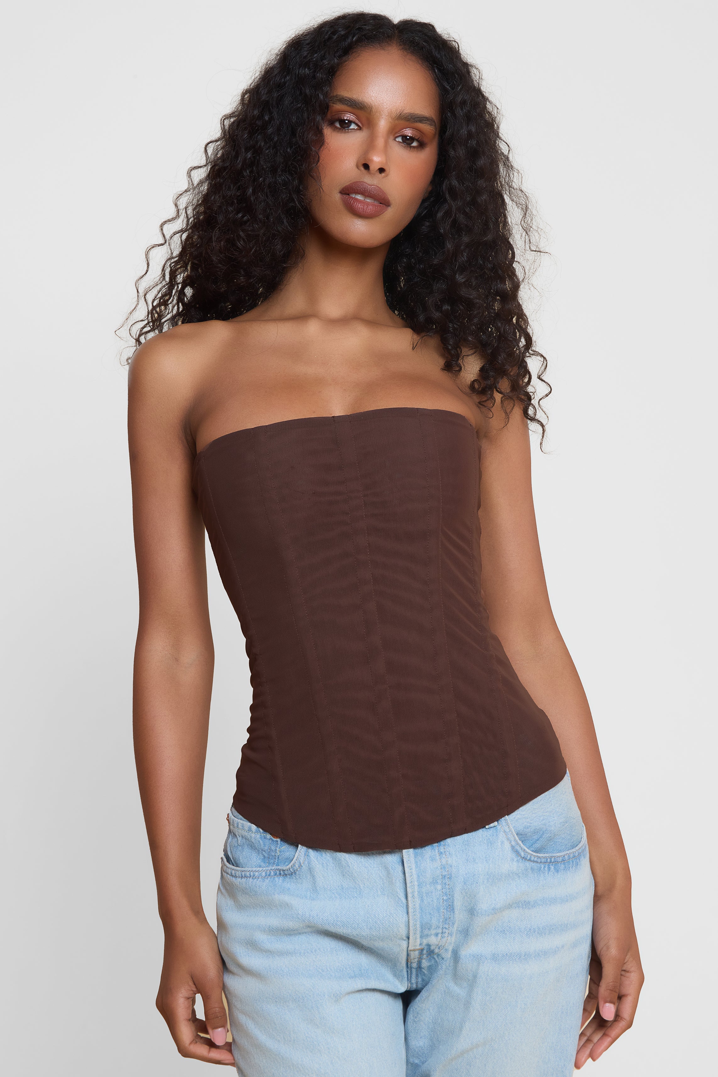 Shayla Straplez Korse Ust | T1016-CHOCOLATE-XS | T1016-CHOCOLATE-S | T1016-CHOCOLATE-M | T1016-CHOCOLATE-L | T1016-CHOCOLATE-XL | T1016-CHOCOLATE-XXL
