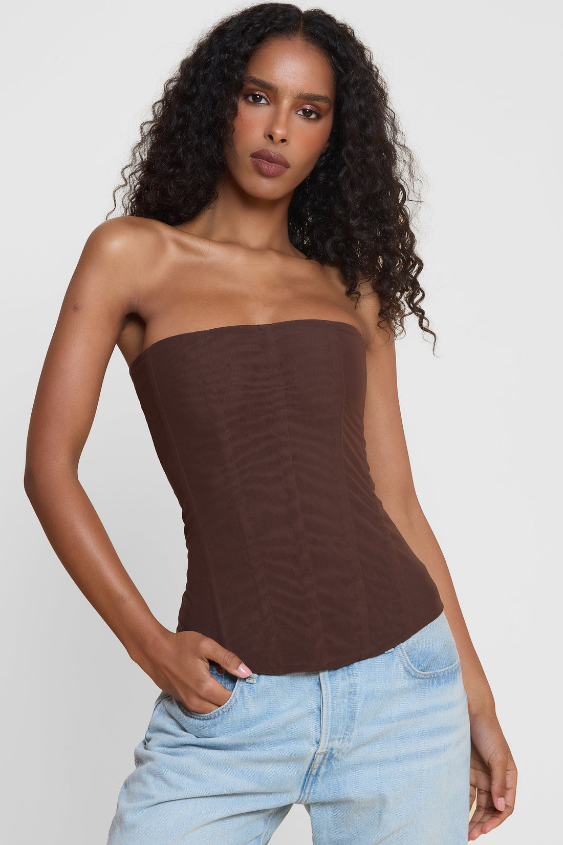 Shayla Straplez Korse Ust | T1016-CHOCOLATE-XS | T1016-CHOCOLATE-S | T1016-CHOCOLATE-M | T1016-CHOCOLATE-L | T1016-CHOCOLATE-XL | T1016-CHOCOLATE-XXL