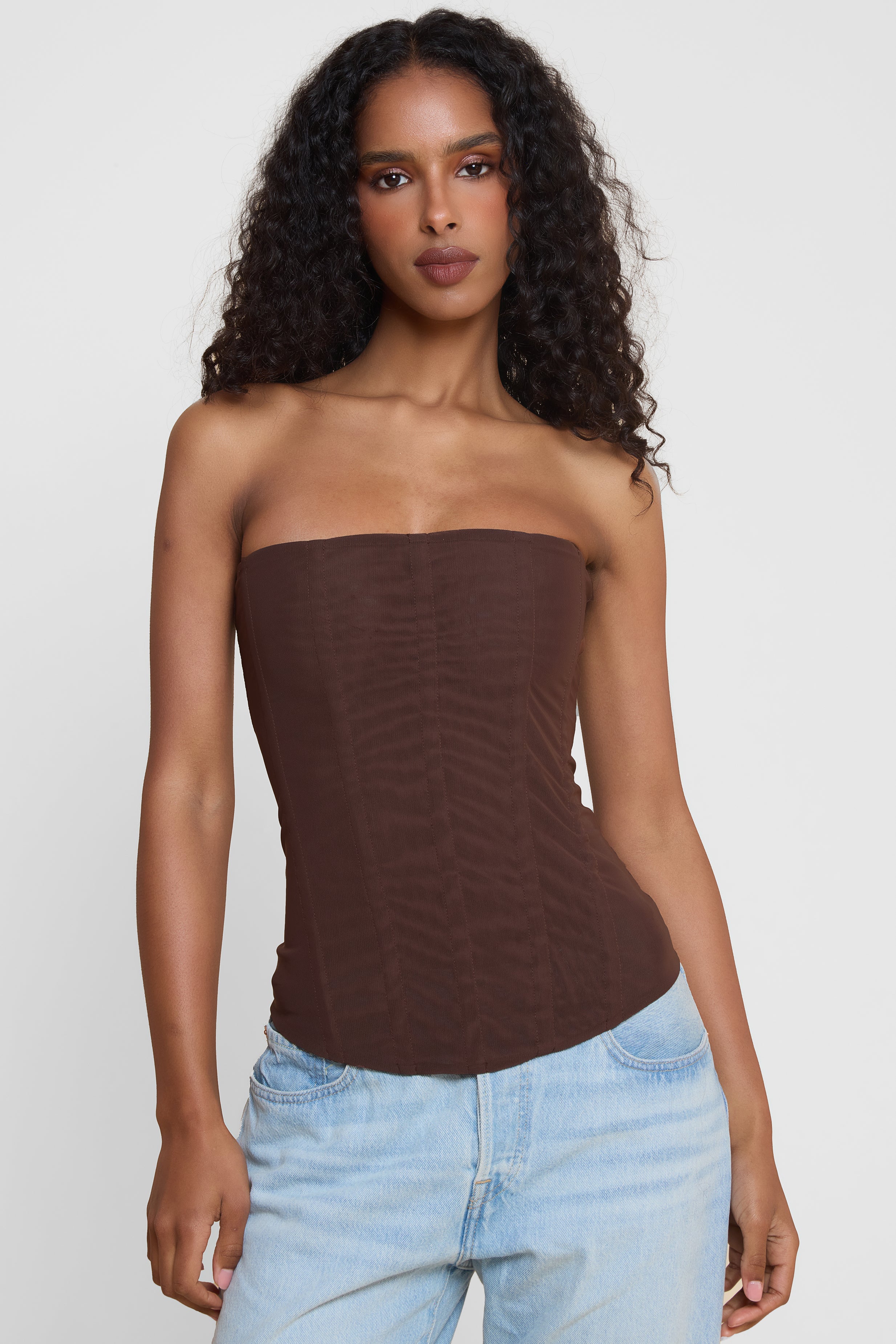 Shayla Straplez Korse Ust | T1016-CHOCOLATE-XS | T1016-CHOCOLATE-S | T1016-CHOCOLATE-M | T1016-CHOCOLATE-L | T1016-CHOCOLATE-XL | T1016-CHOCOLATE-XXL