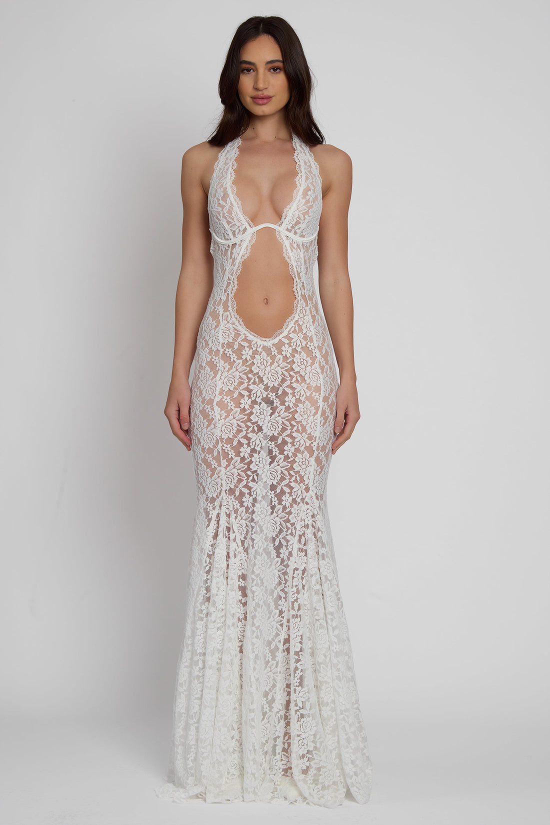 Yetzali Dantel Bustiyer Maksi Elbise | D1083-WHITE-XS | D1083-WHITE-S | D1083-WHITE-M | D1083-WHITE-L | D1083-WHITE-XL | D1083-WHITE-XXL