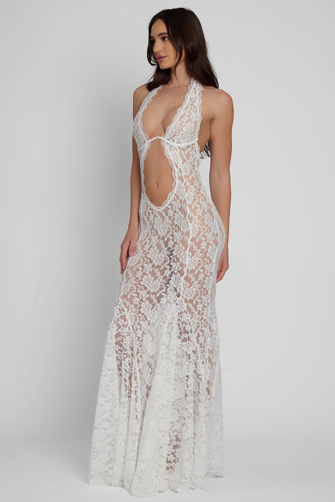 Yetzali Dantel Bustiyer Maksi Elbise | D1083-WHITE-XS | D1083-WHITE-S | D1083-WHITE-M | D1083-WHITE-L | D1083-WHITE-XL | D1083-WHITE-XXL