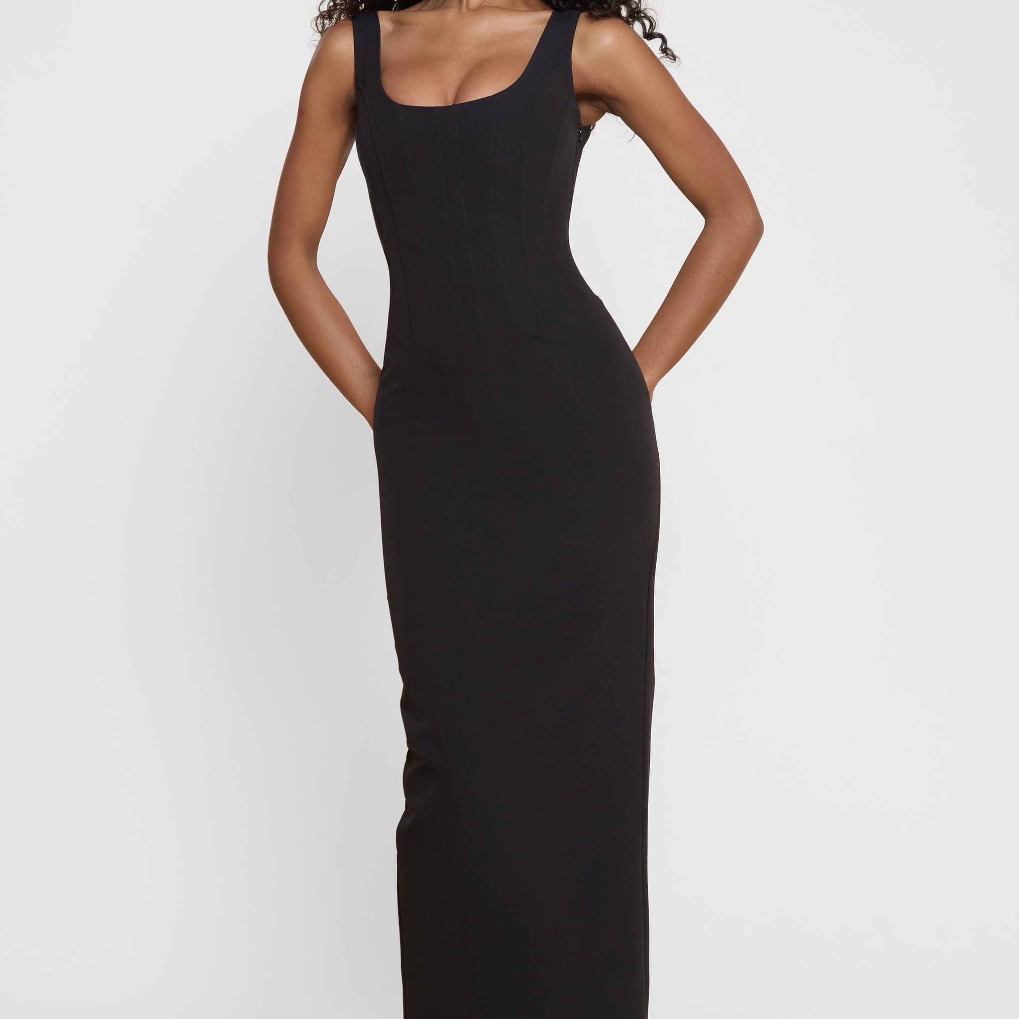 Annsley Korseli Midi Elbise | D1115-BLK-XS | D1115-BLK-S | D1115-BLK-M | D1115-BLK-L | D1115-BLK-XL | D1115-BLK-XXL