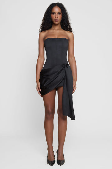 Aven Korse Mini Elbise | D1121-BLK-XS | D1121-BLK-S | D1121-BLK-M | D1121-BLK-L | D1121-BLK-XL | D1121-BLK-XXL