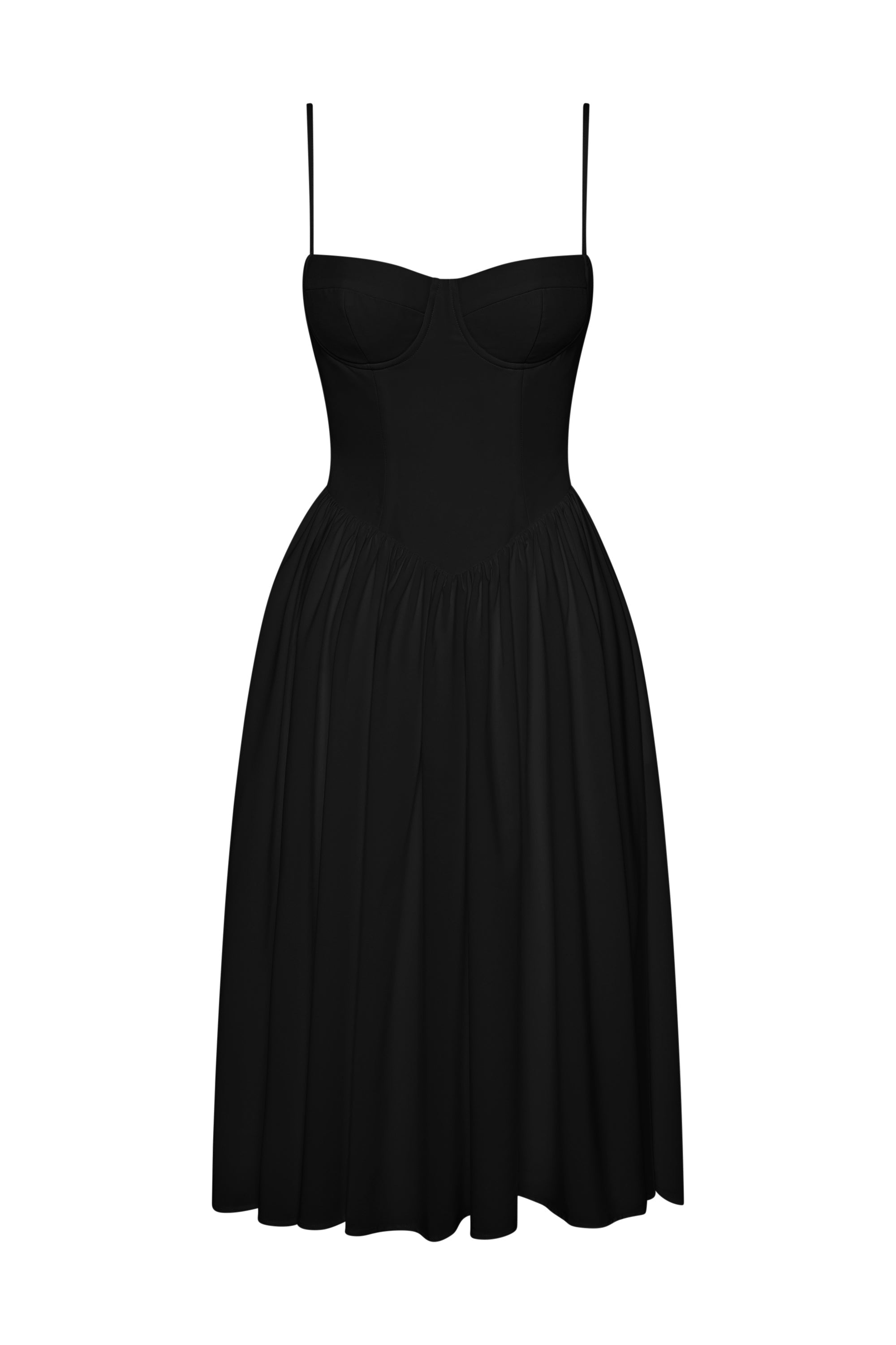 Alijah Siyah Korseli Midi Elbise | D1079-BLK-XS | D1079-BLK-S | D1079-BLK-M | D1079-BLK-L | D1079-BLK-XL | D1079-BLK-XXL