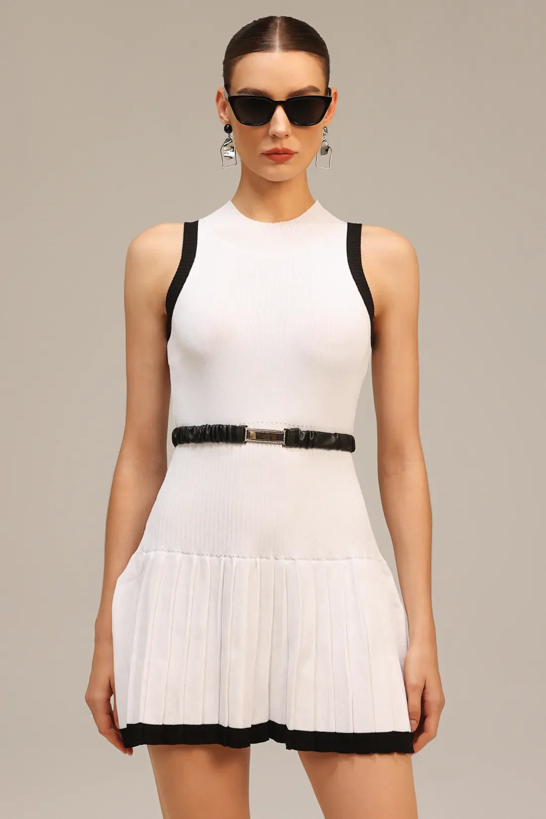 Austen Ruched Mini Dress | S-Beyaz | M-Beyaz | L-Beyaz
