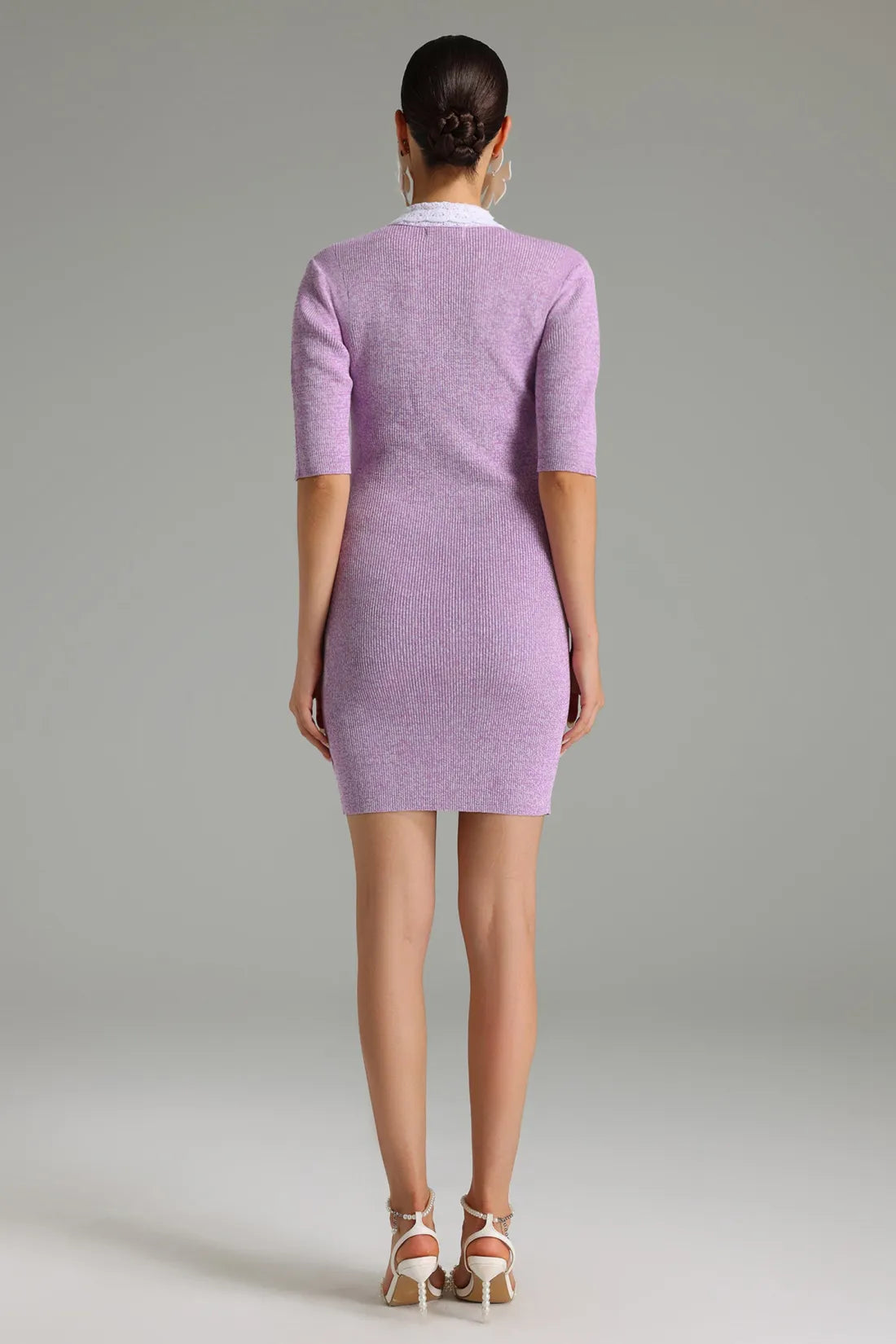 Adabelle Dugmeli Orme Mini Elbise | S-Mor | M-Mor | L-Mor