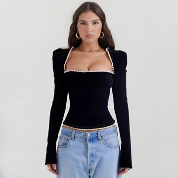 Velorage Quinley Korse Uzun Kollu Bluz | 16400-NZ1729587724-black-S | 16400-NZ1729587724-black-M | 16400-NZ1729587724-black-L
