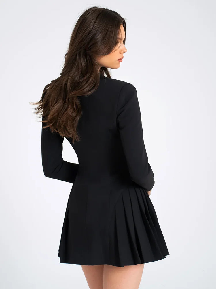 Velorage Kellie Kruvaze Mini Elbise | 16400-HD1729495716-black-S | 16400-HD1729495716-black-M | 16400-HD1729495716-black-L