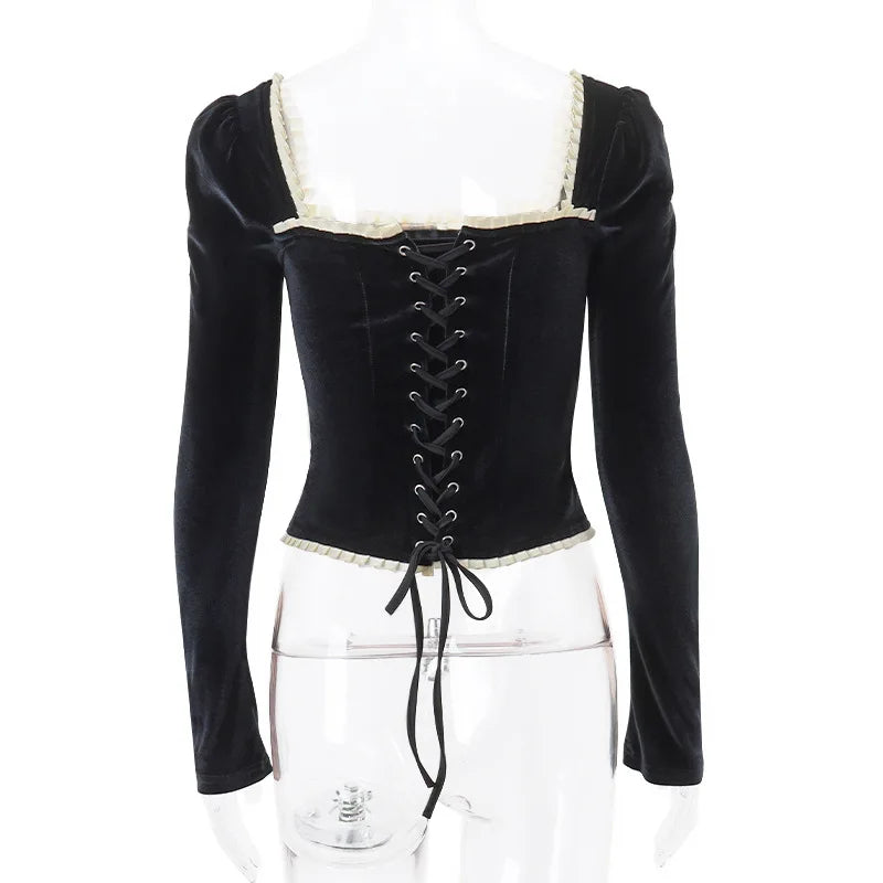 Velorage Quinley Korse Uzun Kollu Bluz | 16400-NZ1729587724-black-S | 16400-NZ1729587724-black-M | 16400-NZ1729587724-black-L