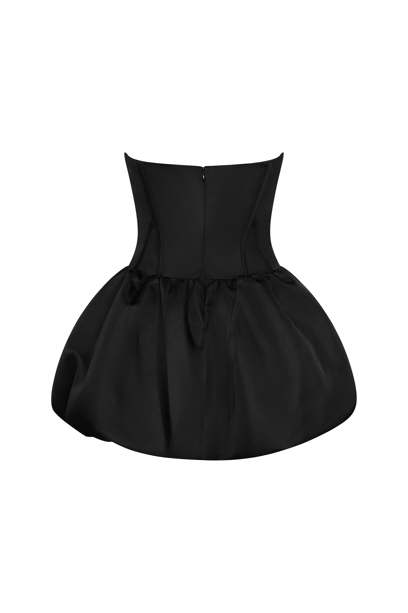 Ellena Straplez Korse Balon Mini Elbise | D1122-BLK-XS | D1122-BLK-S | D1122-BLK-M | D1122-BLK-L | D1122-BLK-XL | D1122-BLK-XXL
