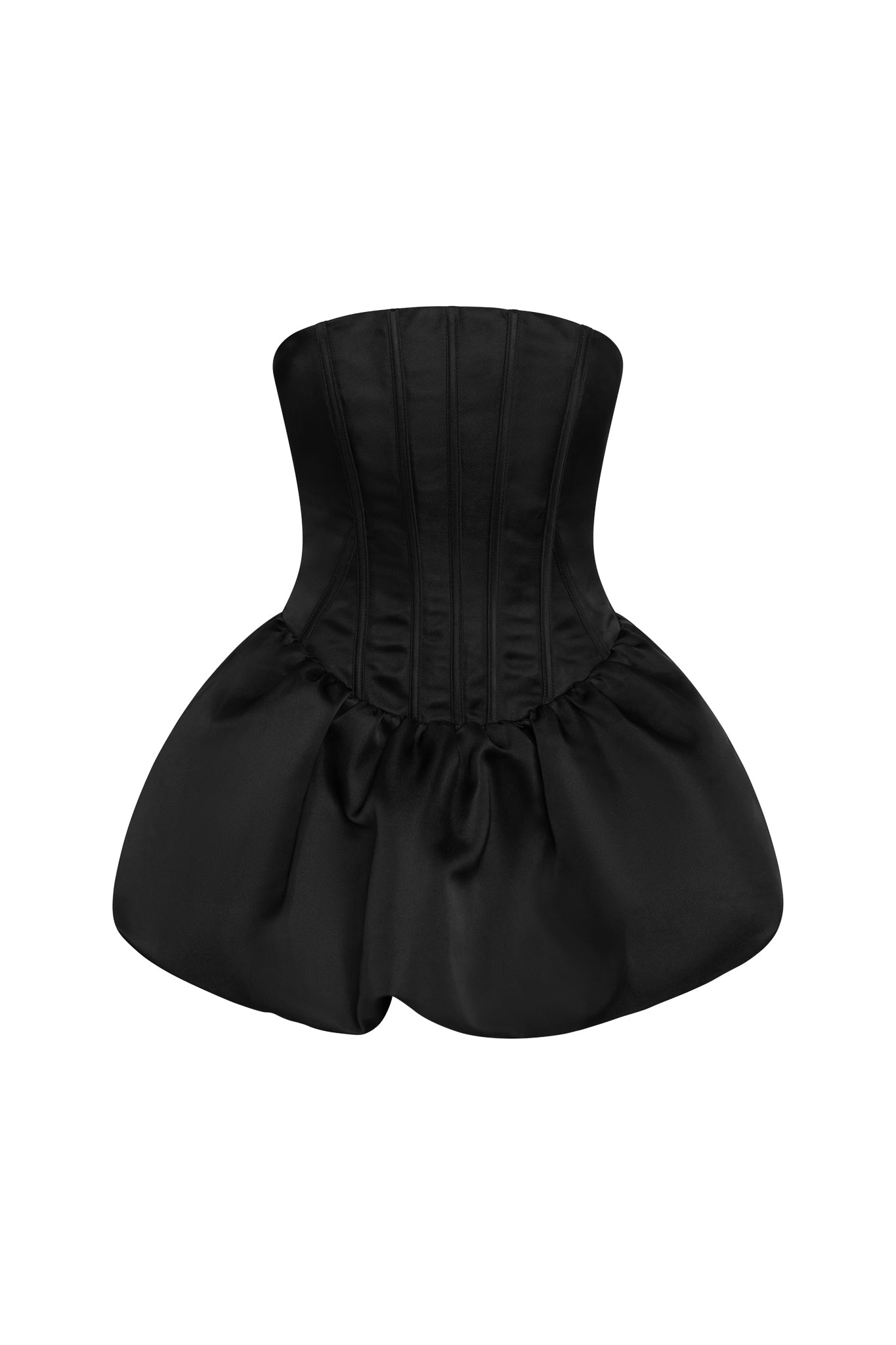 Ellena Straplez Korse Balon Mini Elbise | D1122-BLK-XS | D1122-BLK-S | D1122-BLK-M | D1122-BLK-L | D1122-BLK-XL | D1122-BLK-XXL