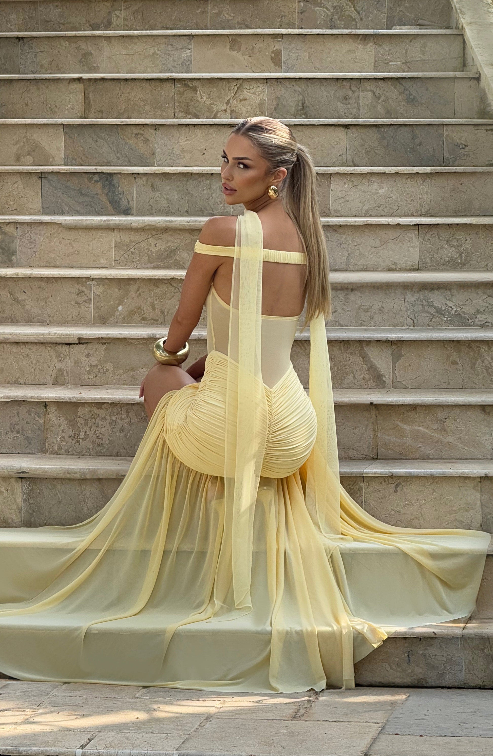 Velorage Amreen Bardot Maksi Elbise