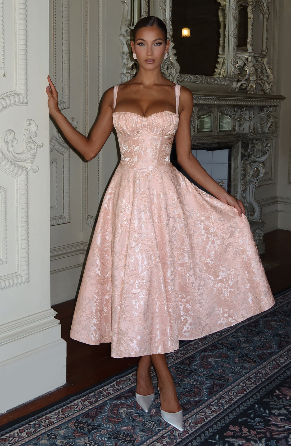 Velorage Nitya Cicekli Korse Midi Elbise | BBF3999-D - SOFT PEACH - XS | BBF3999-D - SOFT PEACH - S | BBF3999-D - SOFT PEACH - M | BBF3999-D - SOFT PEACH - L | BBF3999-D - SOFT PEACH - XL | BBF3999-D - SOFT PEACH - XXL