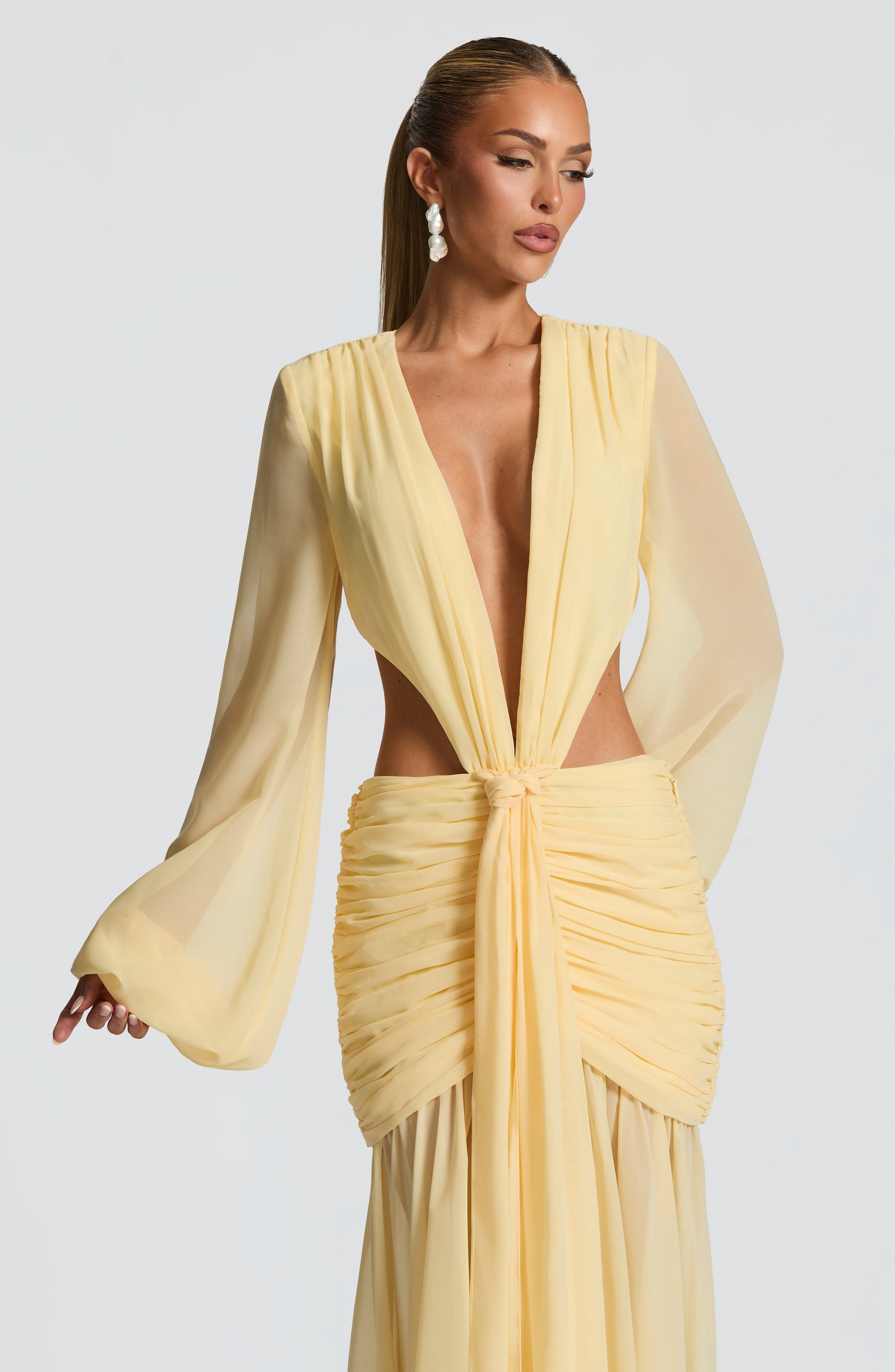 Velorage Laylanie Limon Sifon Maksi Elbise