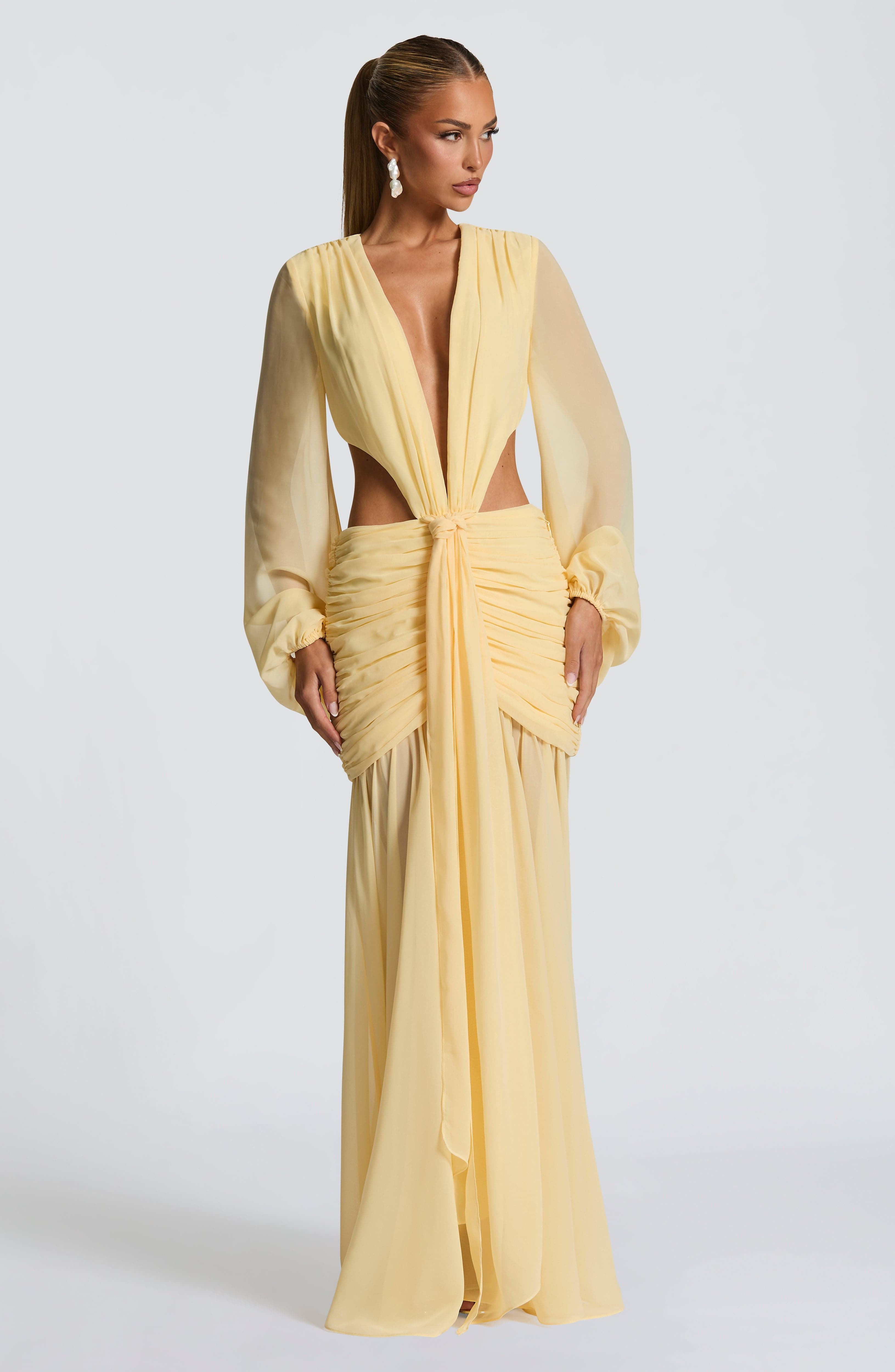 Velorage Laylanie Limon Sifon Maksi Elbise