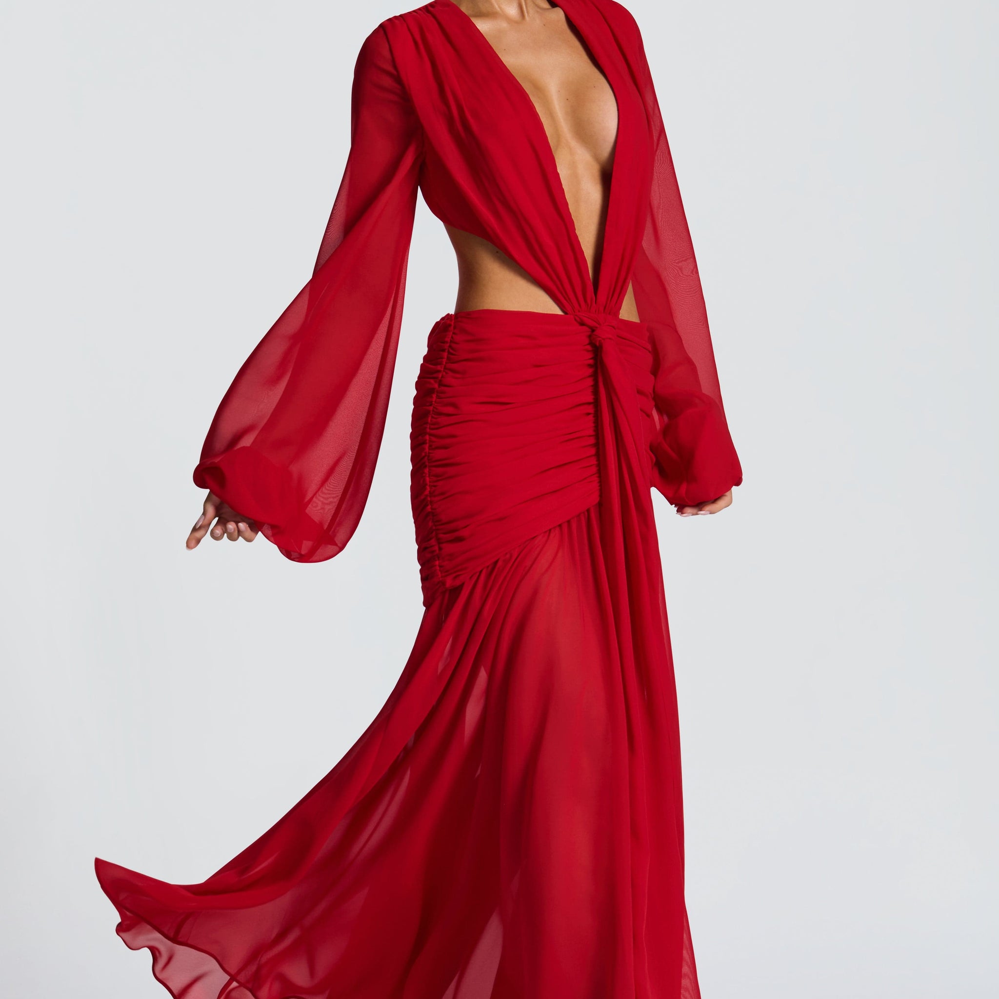 Velorage Nayeli Kirmizi Maksi Elbise | BBF4124-D - RED - XS | BBF4124-D - RED - S | BBF4124-D - RED - M | BBF4124-D - RED - L | BBF4124-D - RED - XL | BBF4124-D - RED - XXL