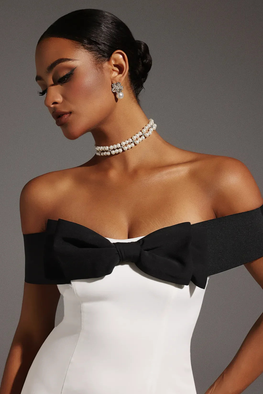 Keylin Off Shoulder Bow Mini Dress | Xs-Beyaz | S-Beyaz | M-Beyaz | L-Beyaz