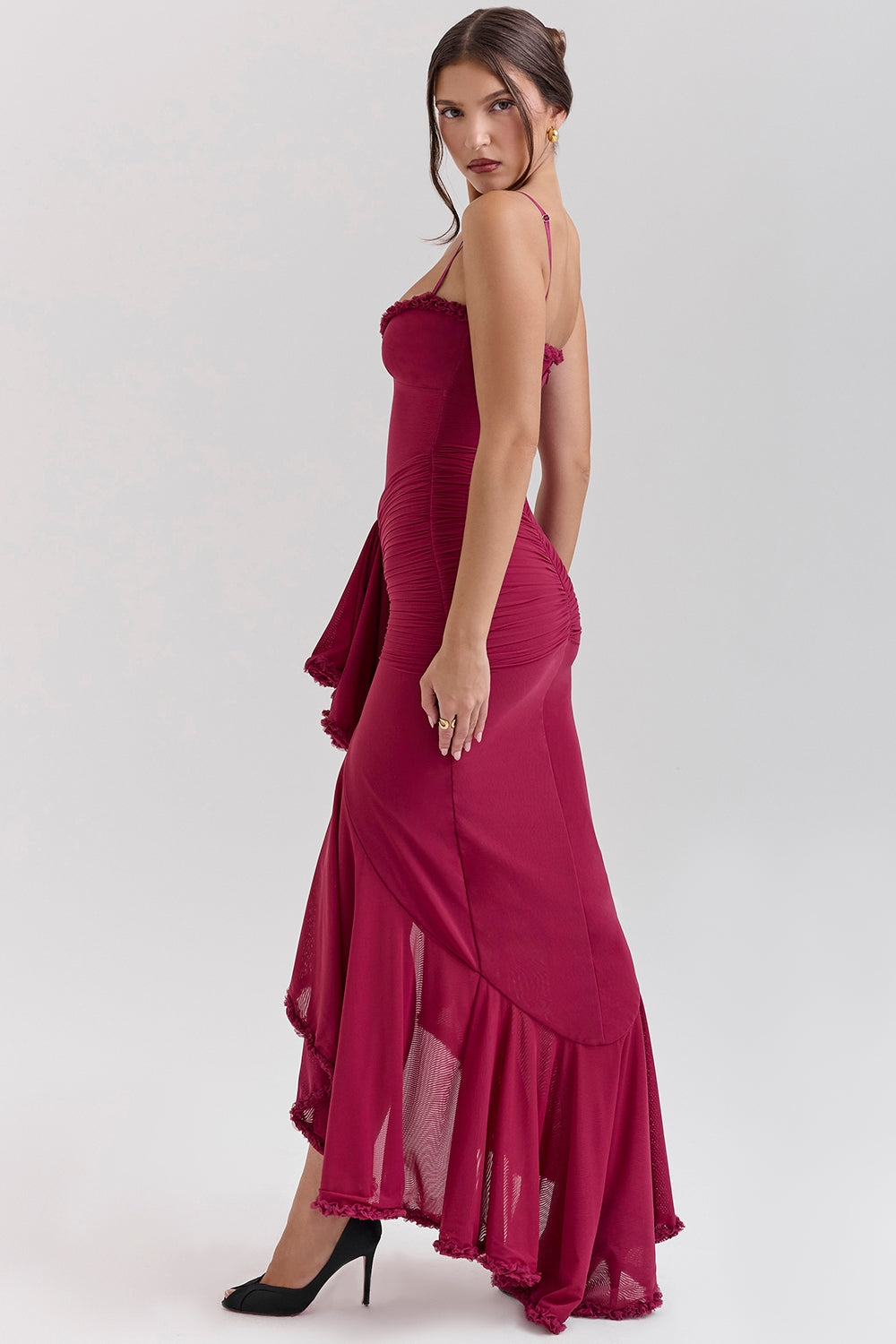 Velorage Emme Buzgulu Maxi Elbise | Siyah-XS | Siyah-S | Siyah-M | Siyah-L | Siyah-XL