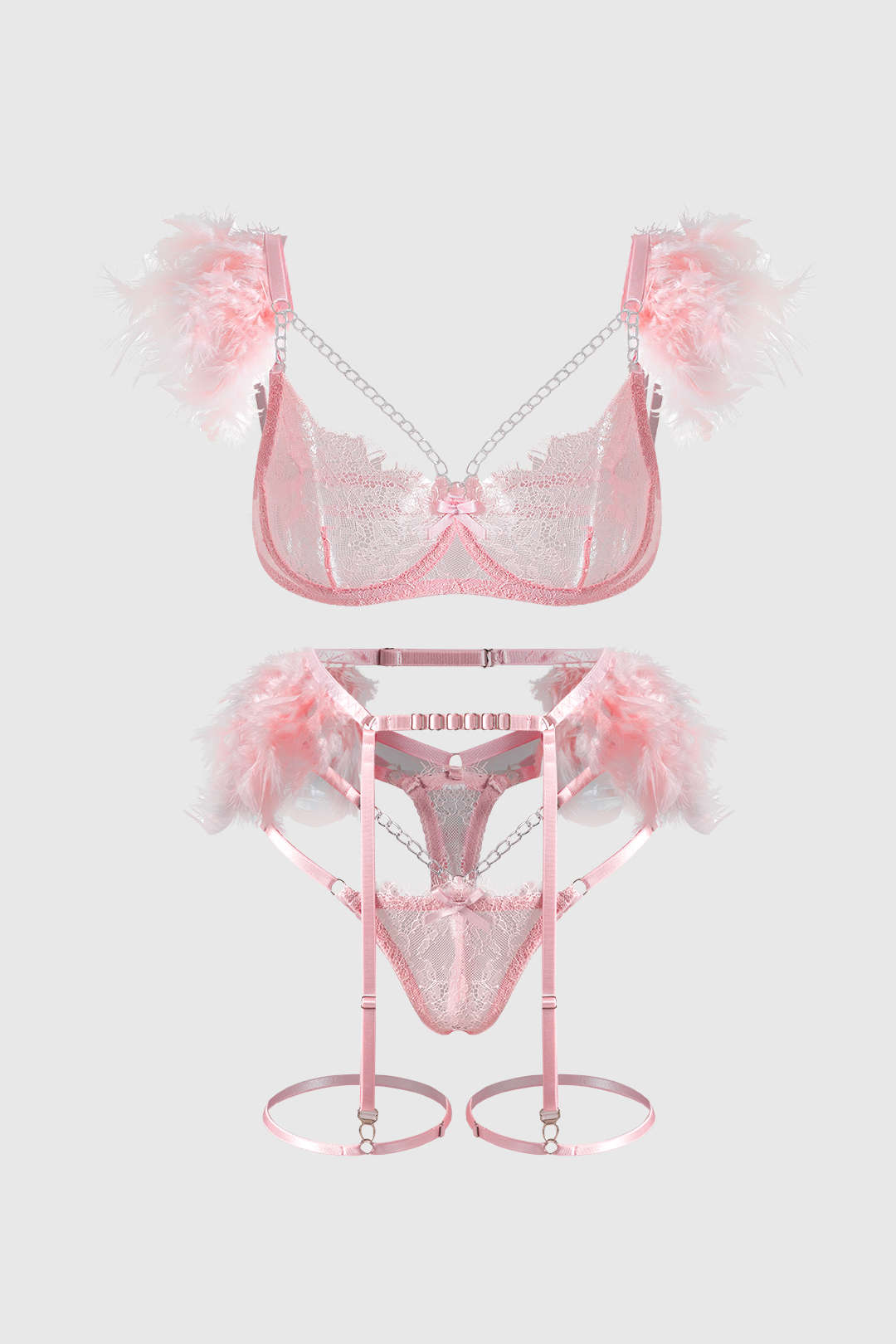 Velorage Yasmin Dantel Zincir Jartiyer Set | 13961-MD1740390816-pink-S | 13961-MD1740390816-pink-M | 13961-MD1740390816-pink-L