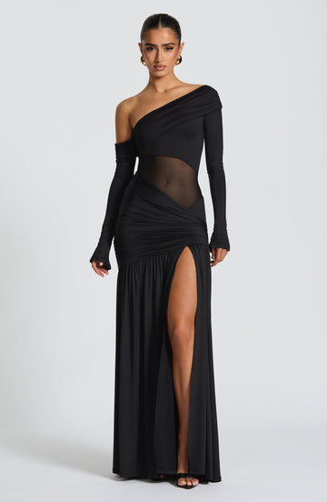 Velorage Berlin Siyah Maxi Elbise | BBF4080-D - BLACK - XS | BBF4080-D - BLACK - S | BBF4080-D - BLACK - M | BBF4080-D - BLACK - L | BBF4080-D - BLACK - XL | BBF4080-D - BLACK - XXL