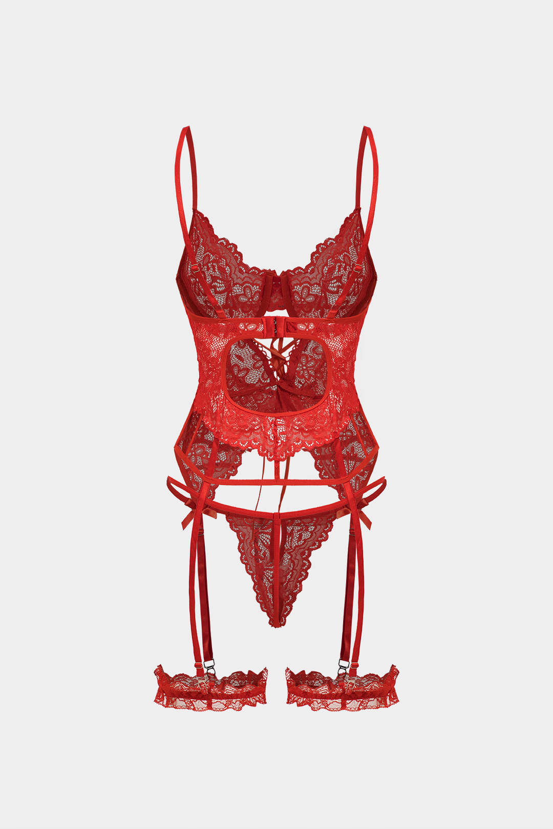 Velorage Stormi Dantel Garter Takim | 13961-GB1746594774-red-S | 13961-GB1746594774-red-M | 13961-GB1746594774-red-L