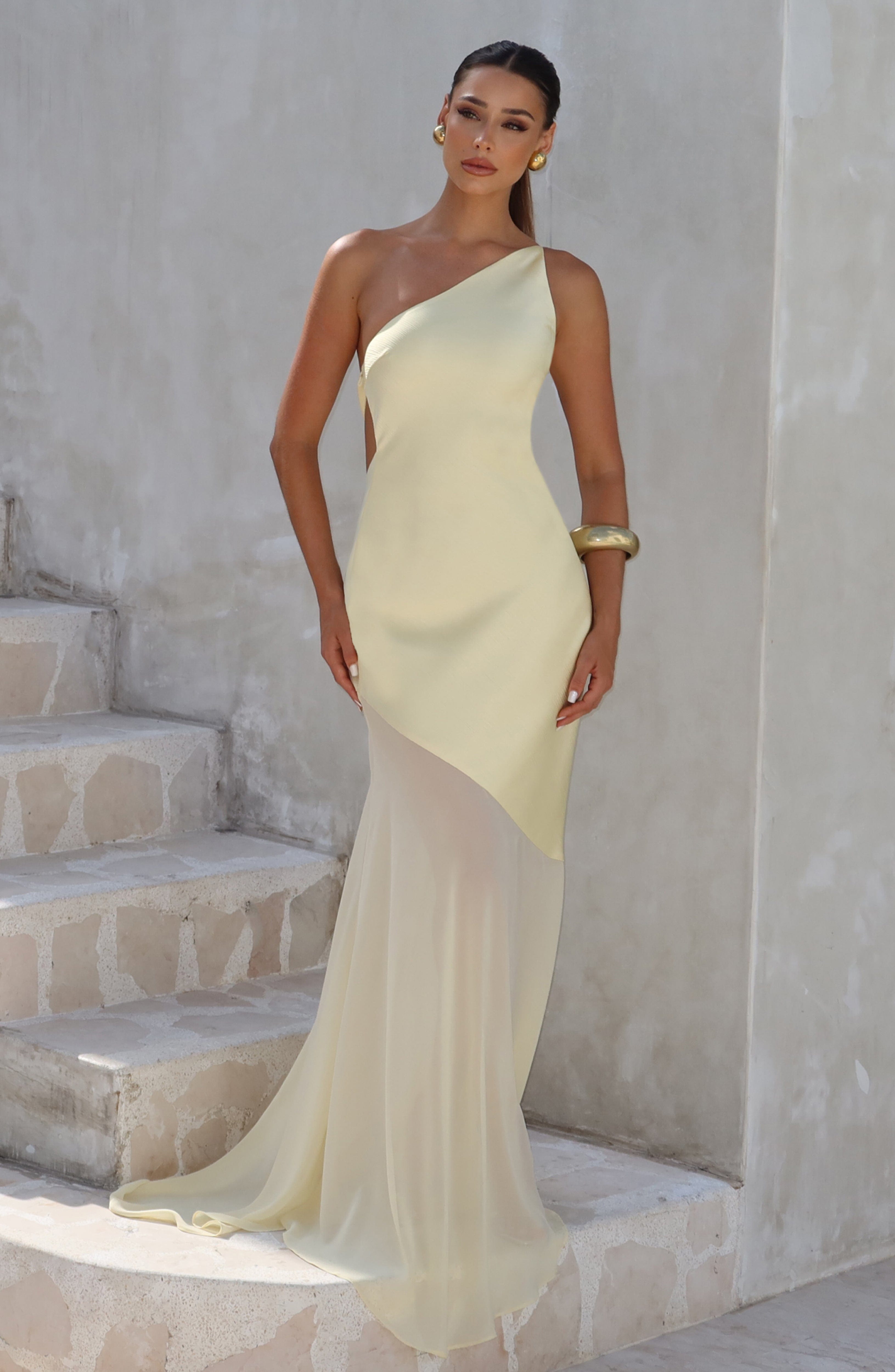 Velorage Edna Limon Tek Omuz Maxi Elbise