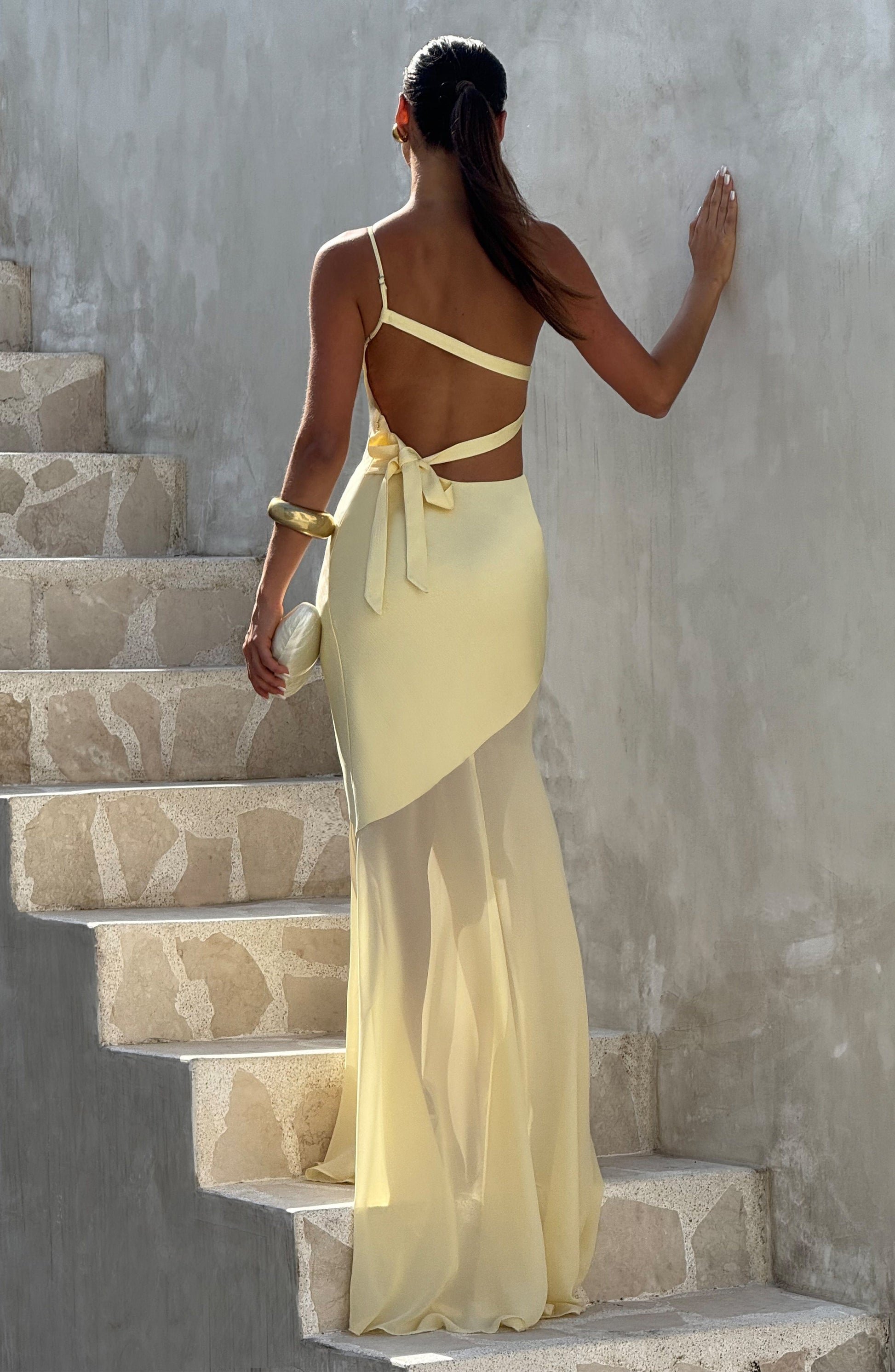 Velorage Edna Limon Tek Omuz Maxi Elbise