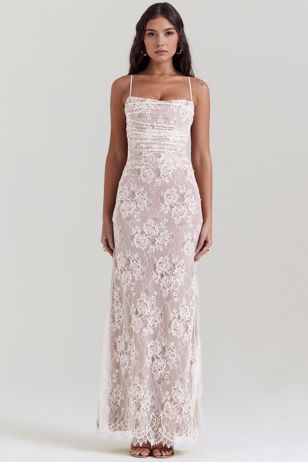 Velorage Kerri Dantel V Yaka Maksi Elbise | 1450 | 1451 | 1452 | 1453 | Beyaz-XL