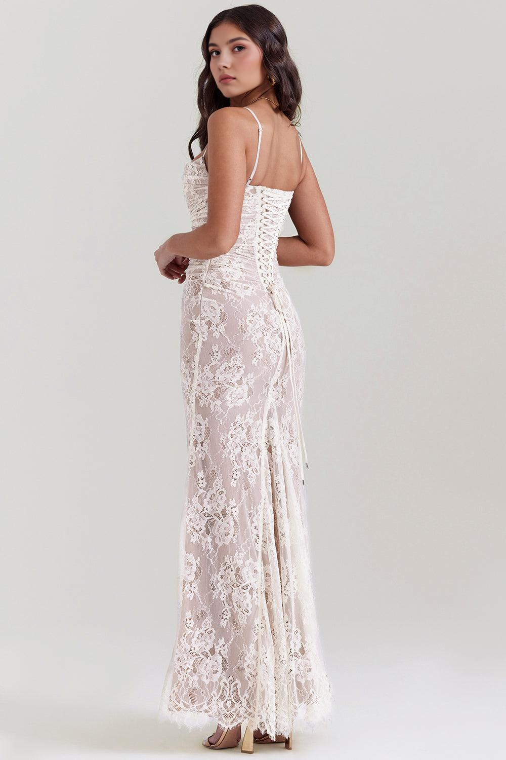 Velorage Kerri Dantel V Yaka Maksi Elbise | 1450 | 1451 | 1452 | 1453 | Beyaz-XL