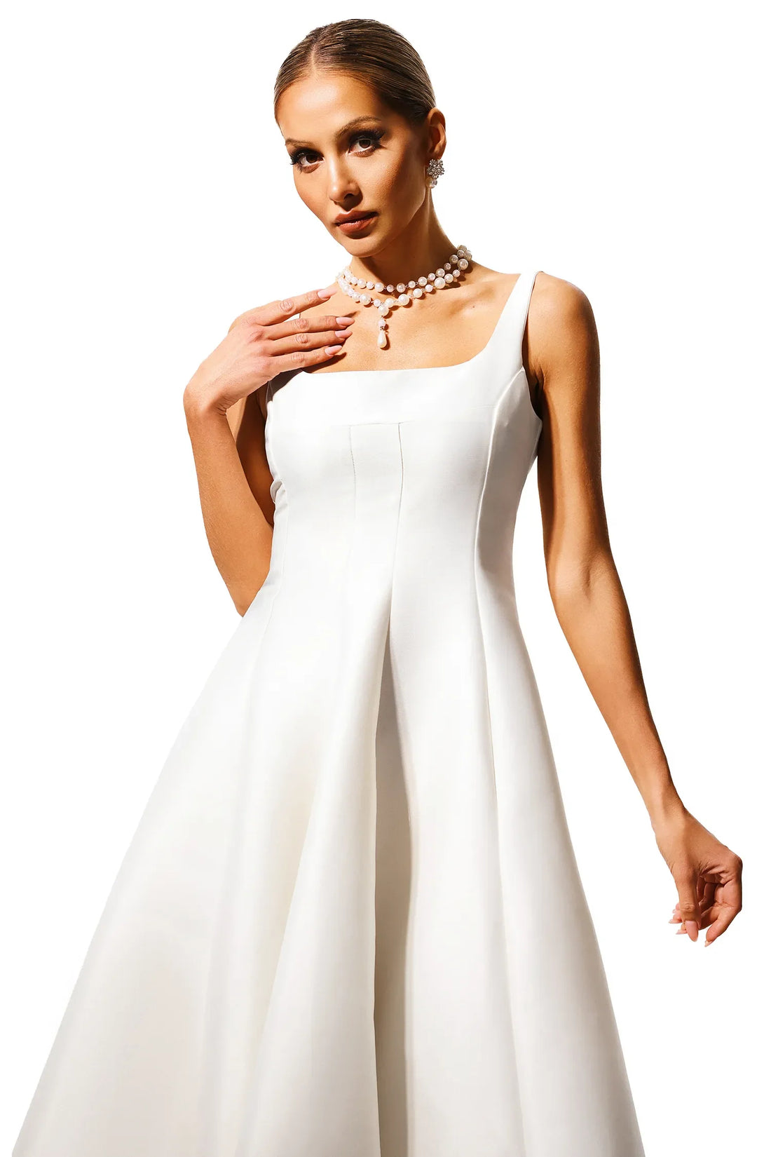Sephora Vucut Saran Midi Elbise | S-Beyaz | M-Beyaz | L-Beyaz | Xl-Beyaz
