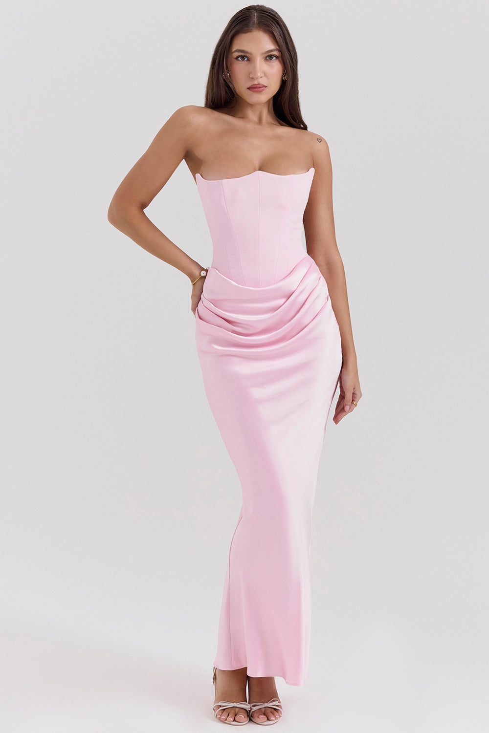 Rynlee Straplez Korse Maxi Elbise