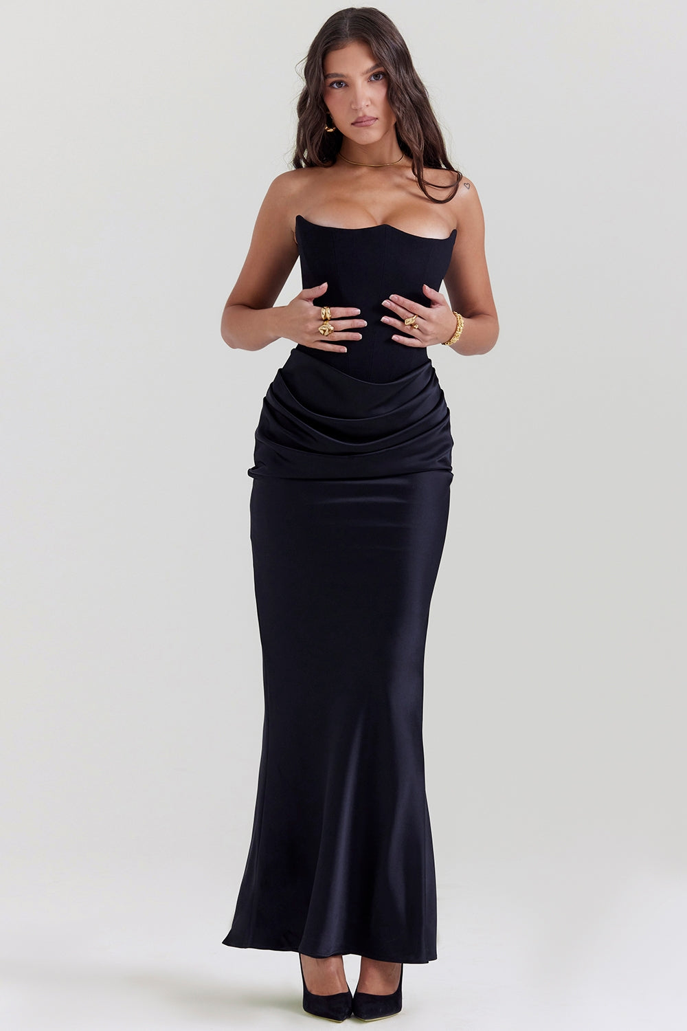Rynlee Straplez Korse Maxi Elbise
