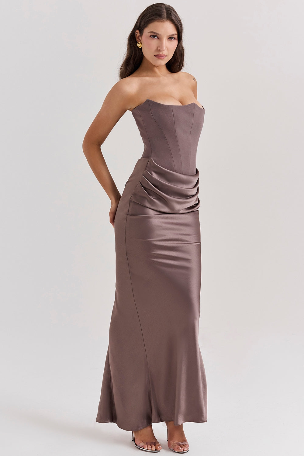 Rynlee Straplez Korse Maxi Elbise