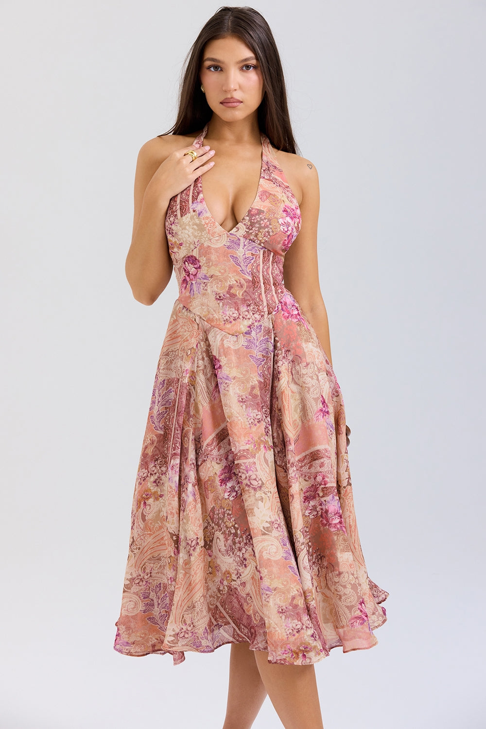 Sereen Halter Maksi Elbise