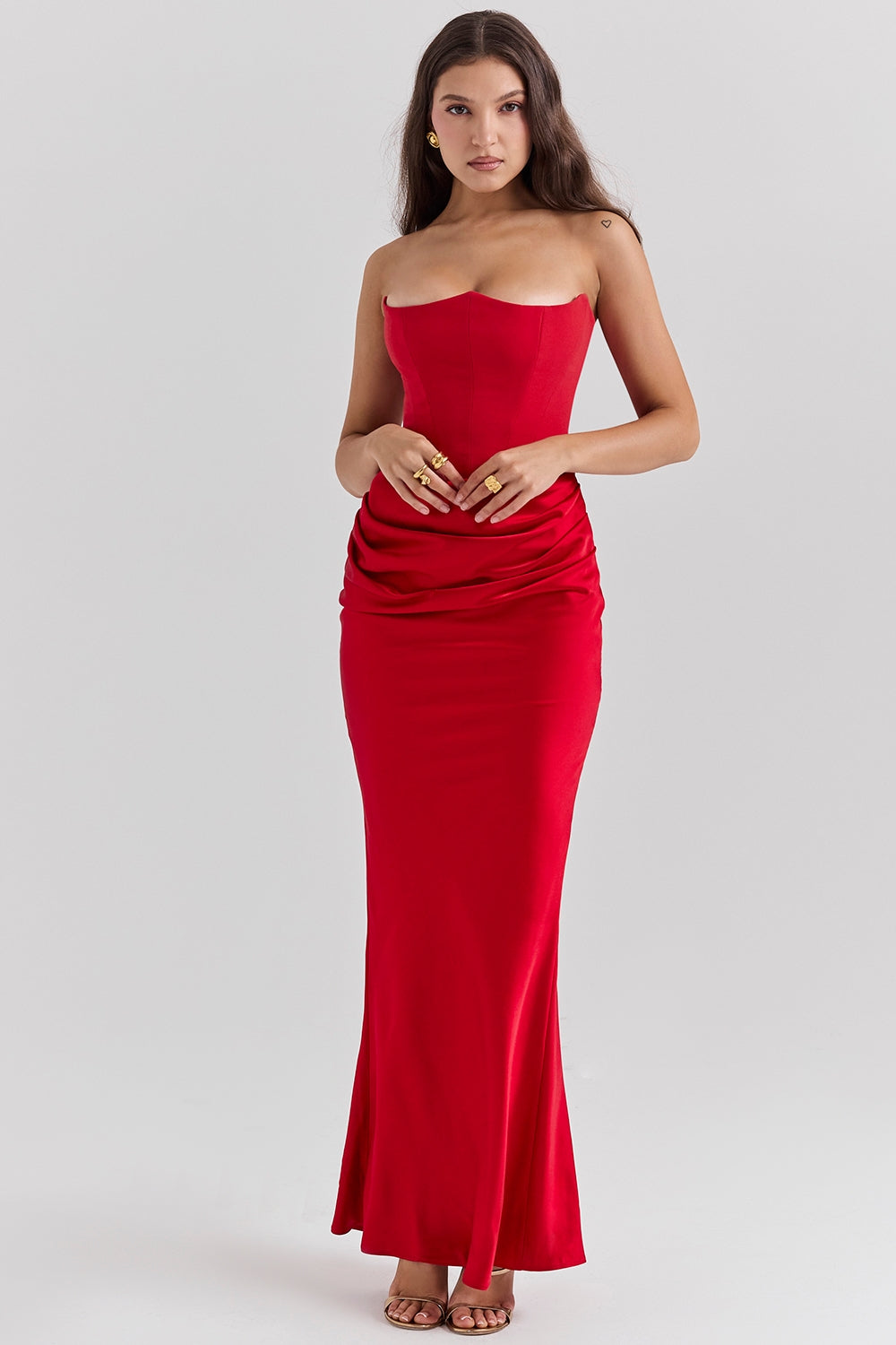 Rynlee Straplez Korse Maxi Elbise