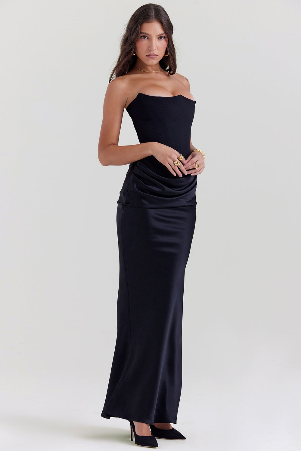 Rynlee Straplez Korse Maxi Elbise