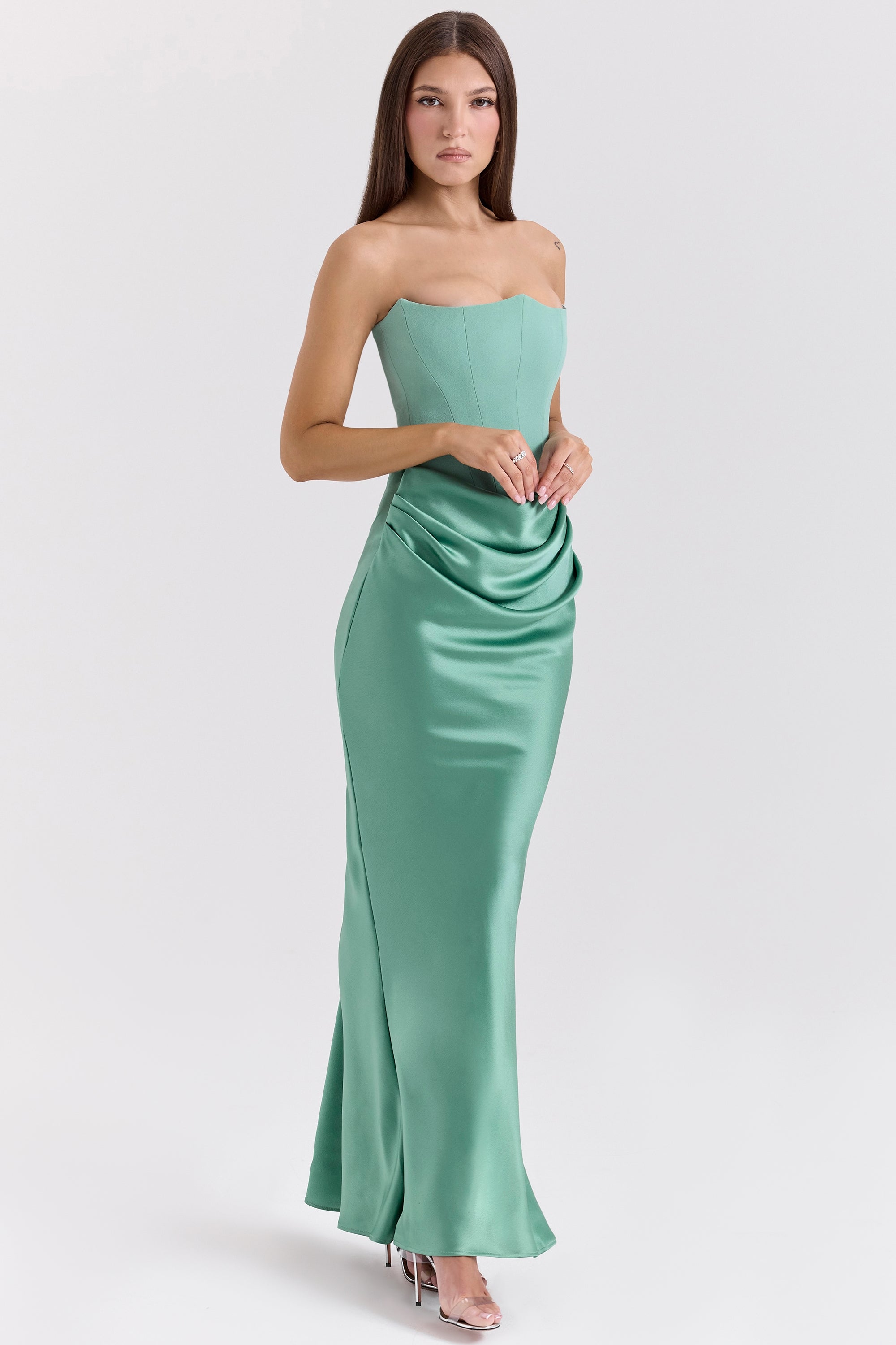 Rynlee Straplez Korse Maxi Elbise
