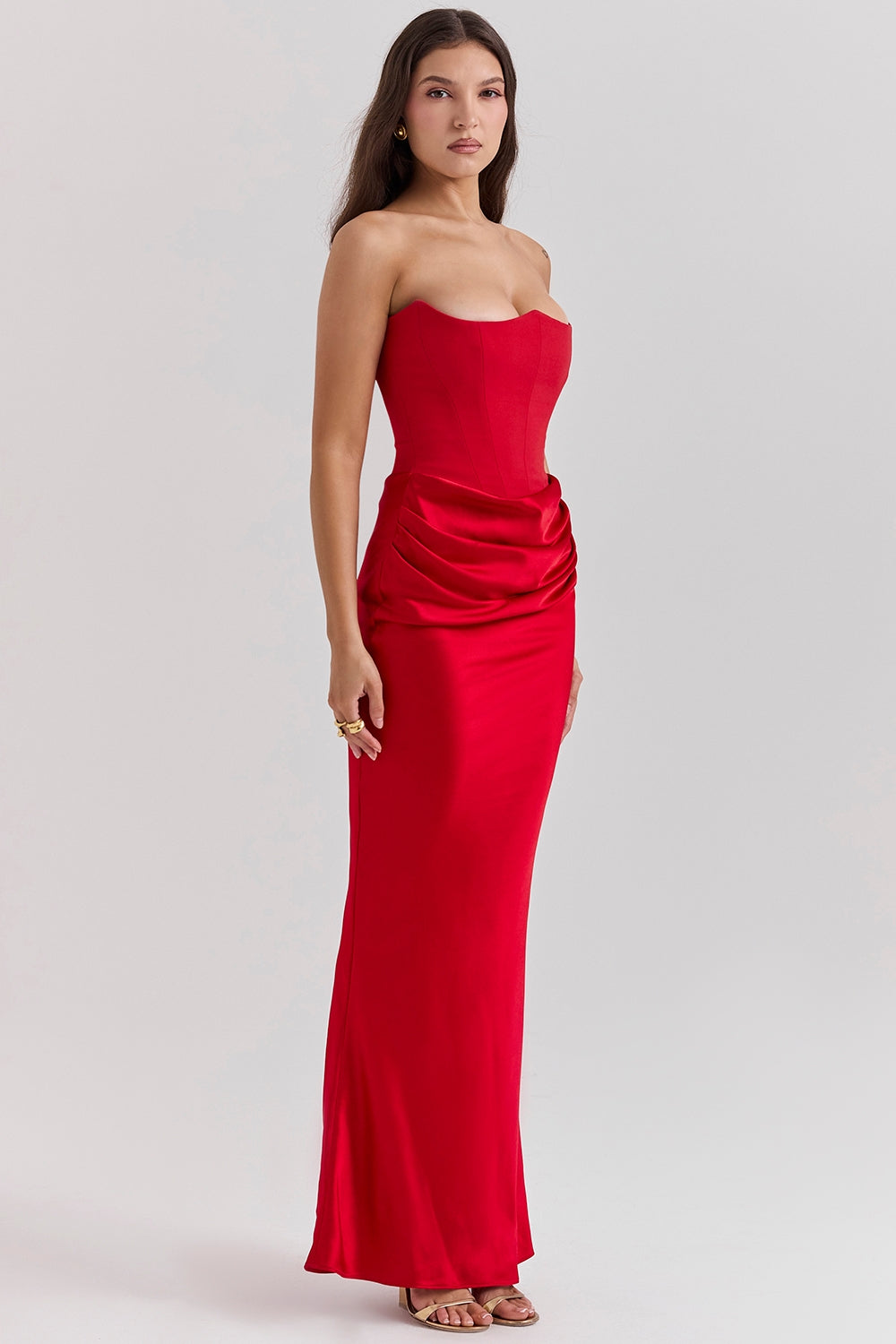 Rynlee Straplez Korse Maxi Elbise