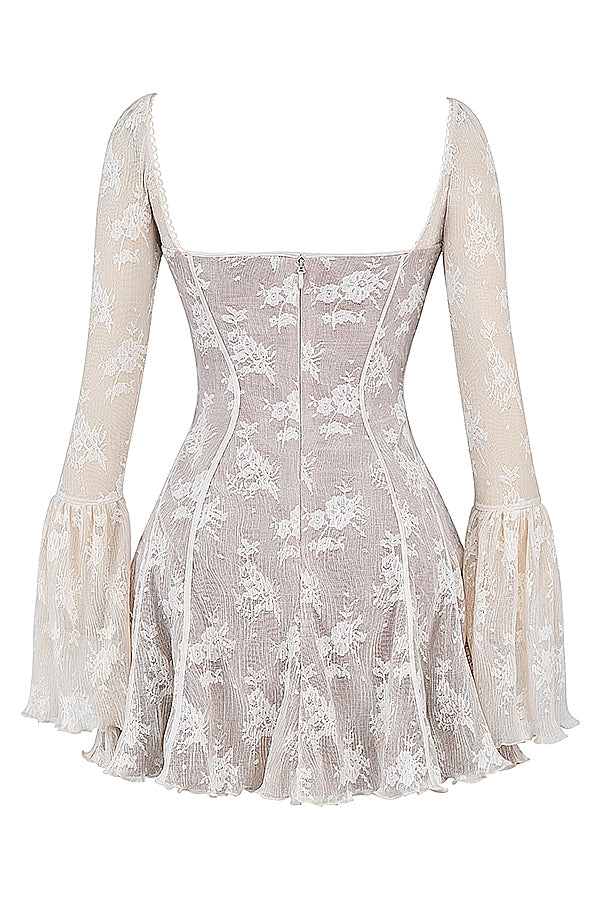 Aurorah Dantel Ruffle Mini Elbise