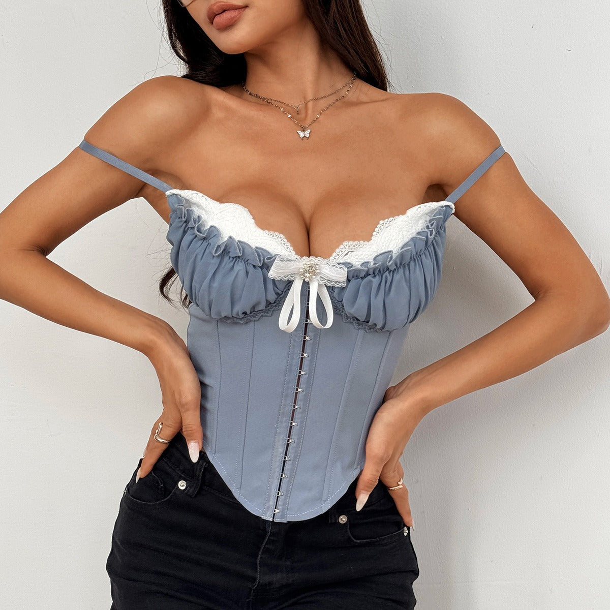 Yaretzy Dantel Kalp Yaka Korse