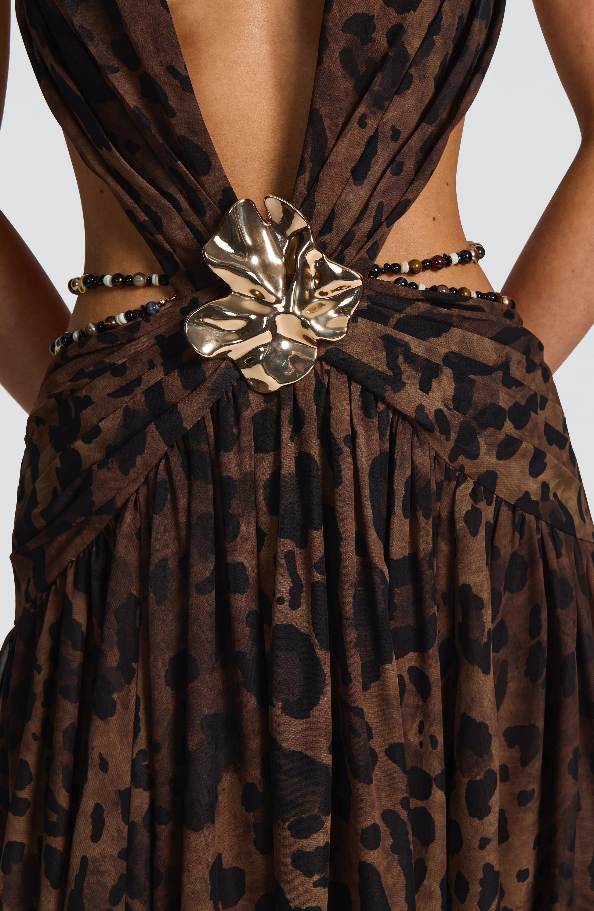 Velorage Jameson Leopar Desenli Maxi Elbise