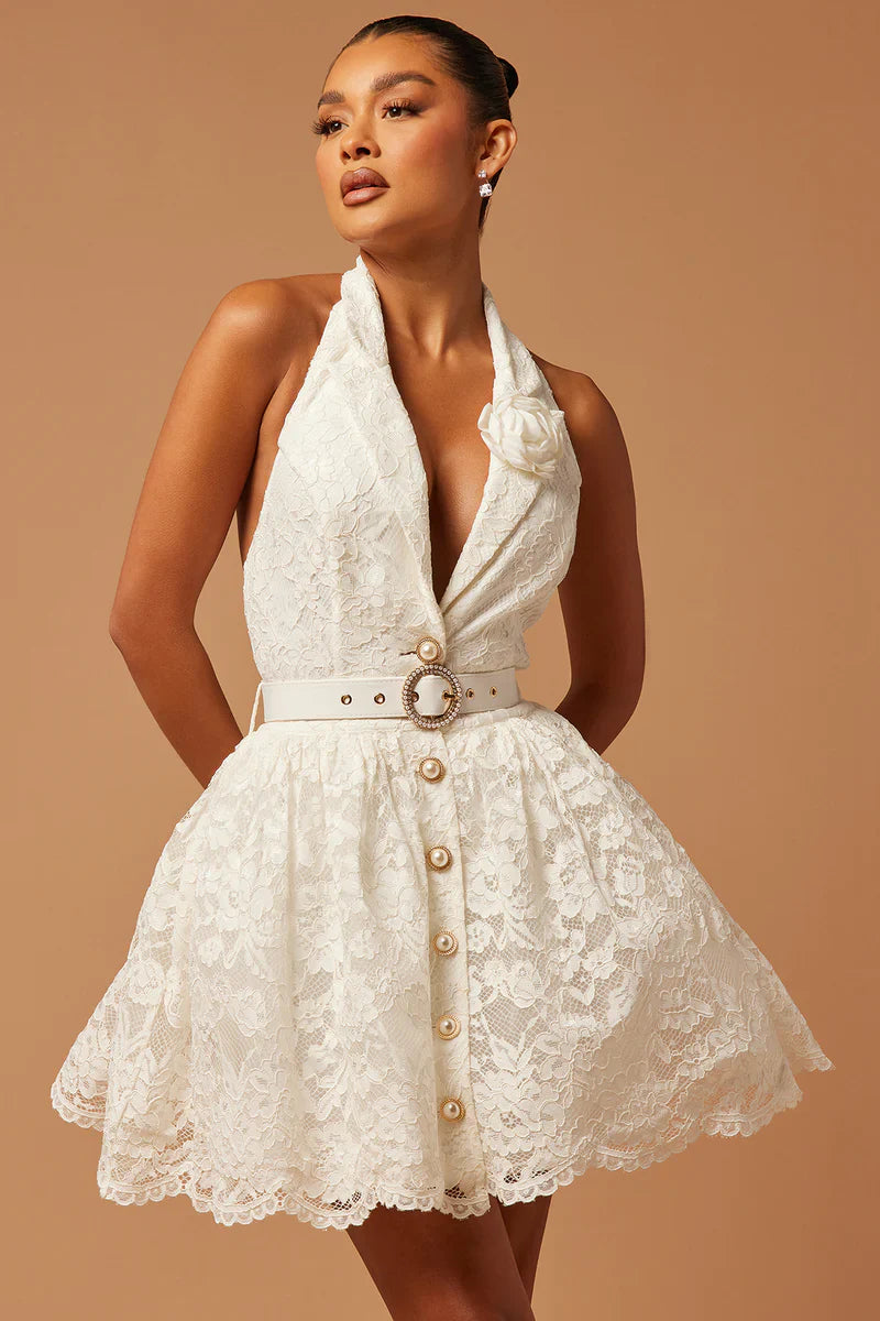 Alexander Dantel Mini Elbise | Xs-Beyaz | S-Beyaz | M-Beyaz | L-Beyaz | Xl-Beyaz