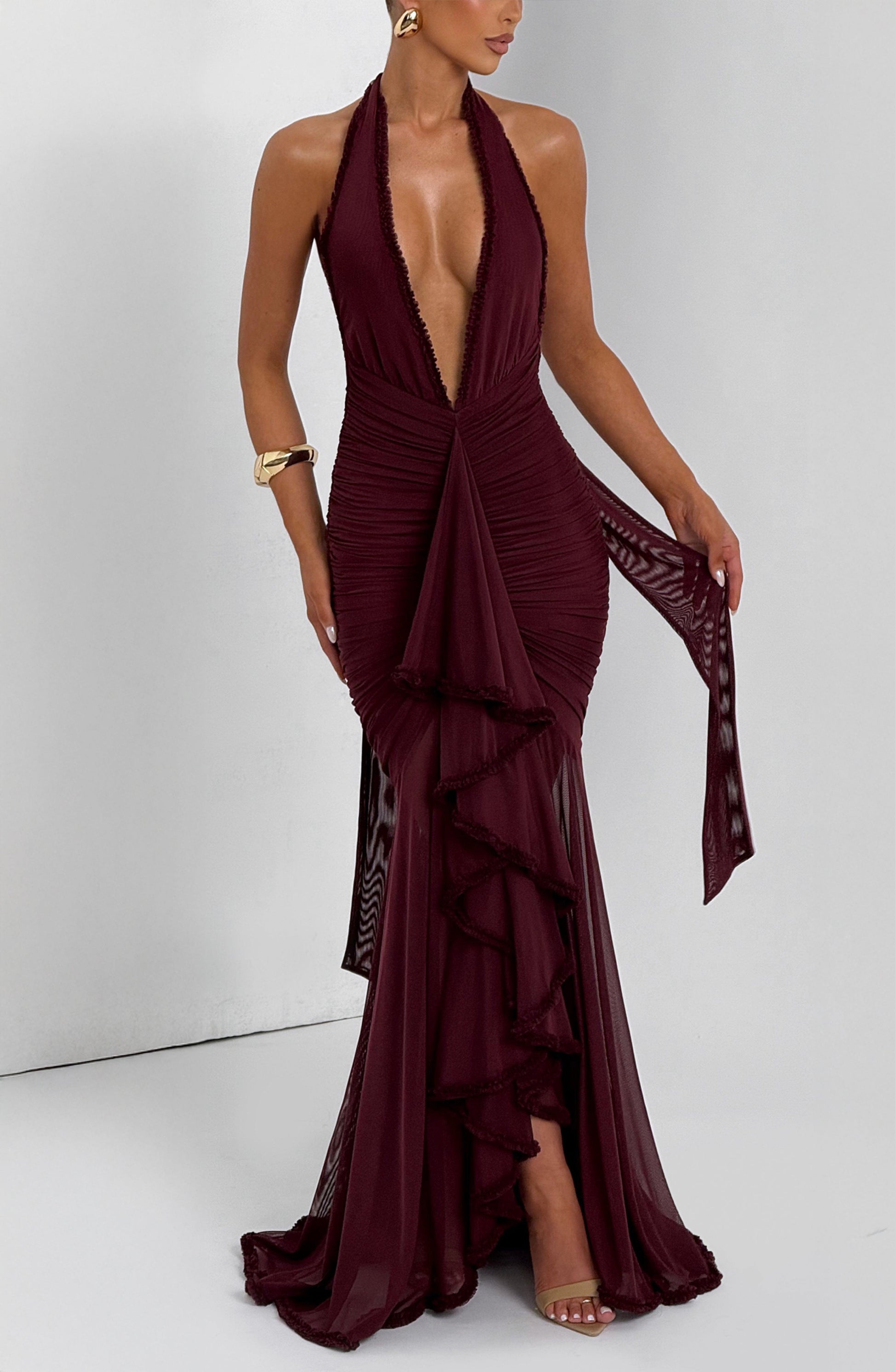 Velorage Railyn Maksi Halter Elbise | BBF4027-D - CHERRY LACQUER - XS | BBF4027-D - CHERRY LACQUER - S | BBF4027-D - CHERRY LACQUER - M | BBF4027-D - CHERRY LACQUER - L | BBF4027-D - CHERRY LACQUER - XL | BBF4027-D - CHERRY LACQUER - XXL