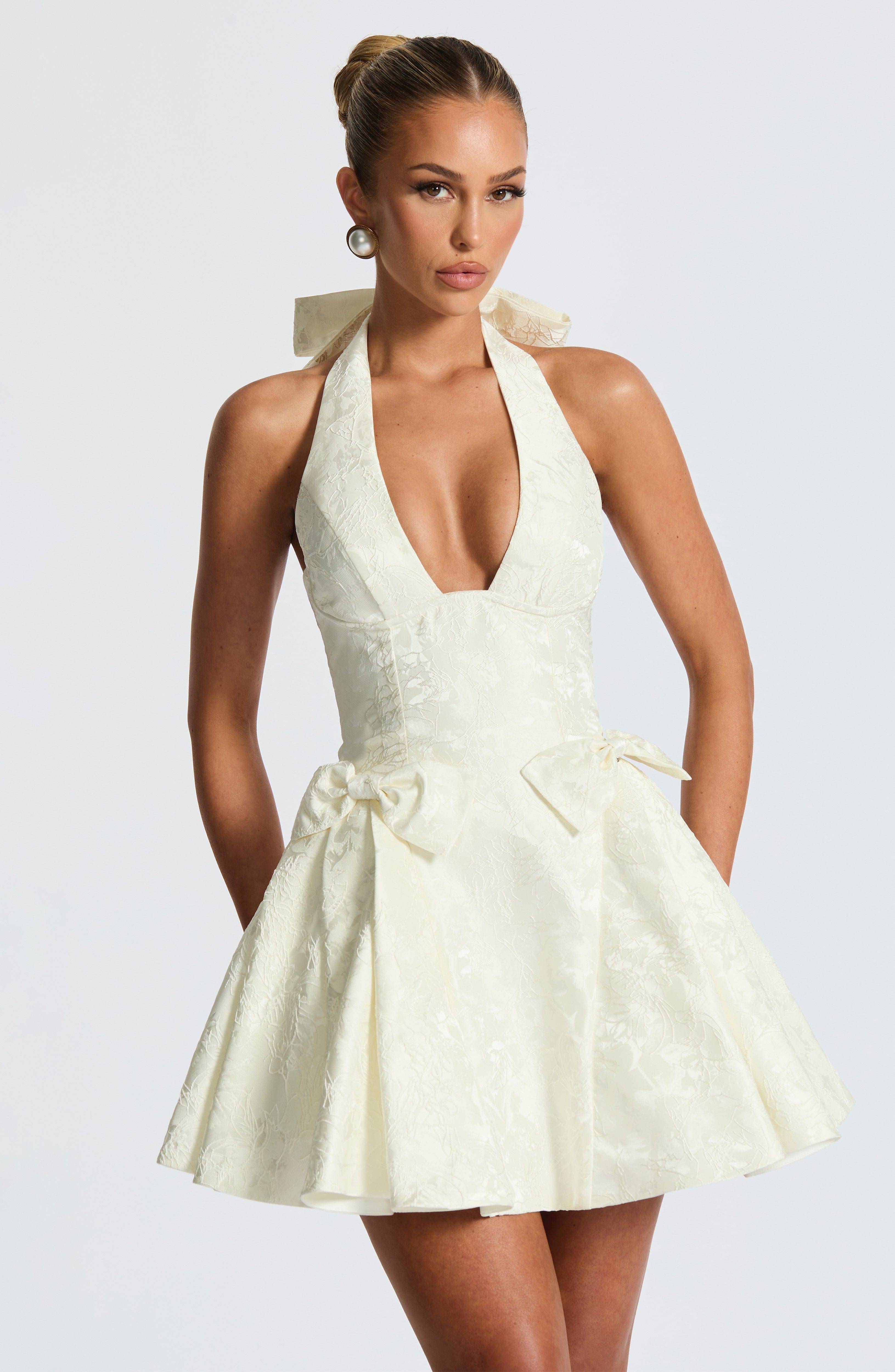 Velorage Malayia Halter Cicekli Mini Elbise